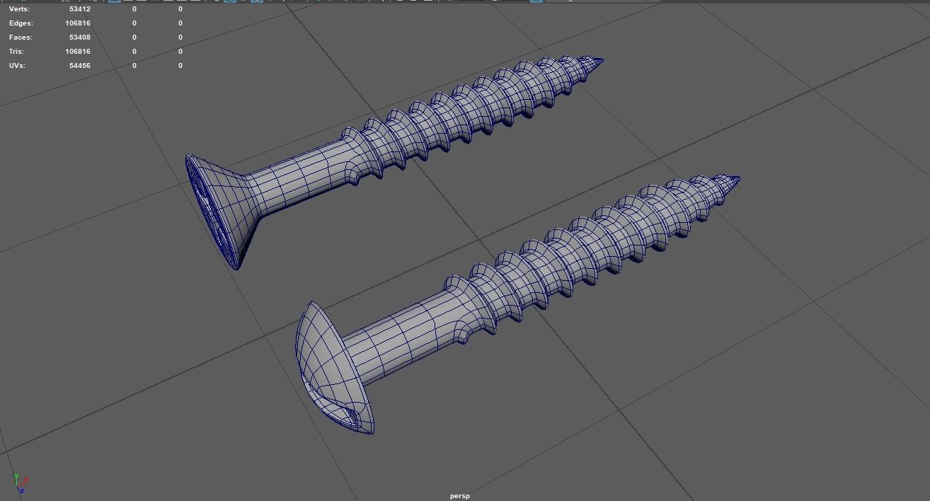 Wood Screws 3D Model 3D model_10