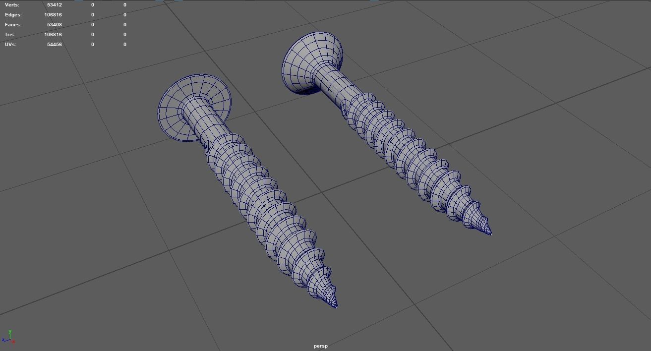 Wood Screws 3D Model 3D model_9