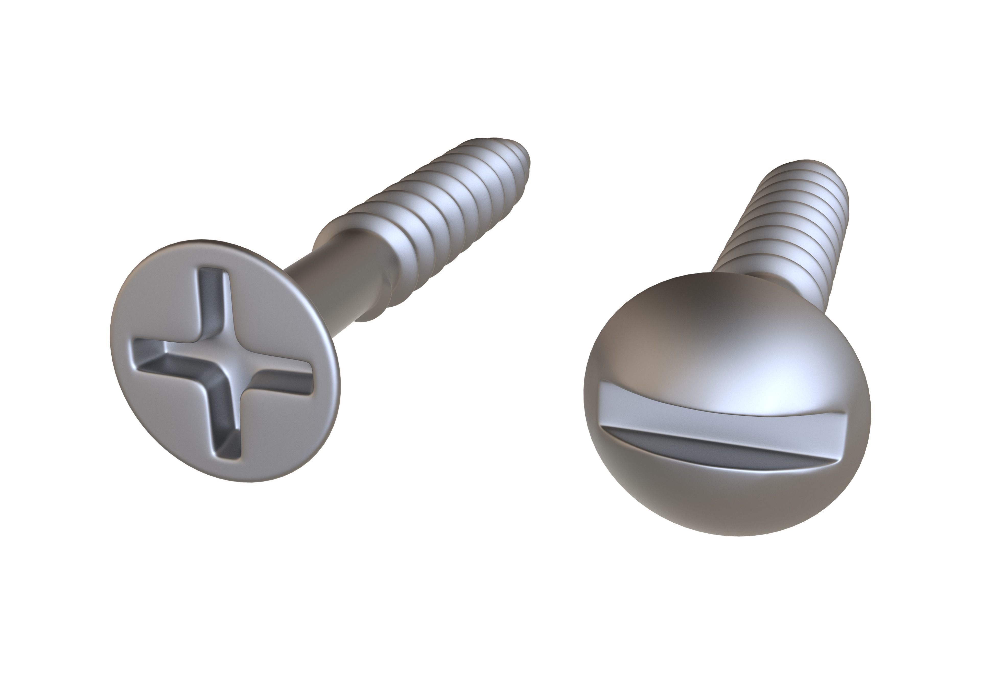 Wood Screws 3D Model 3D model_4