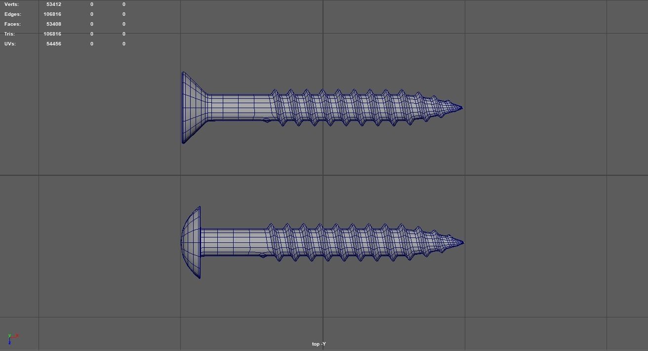 Wood Screws 3D Model 3D model_12