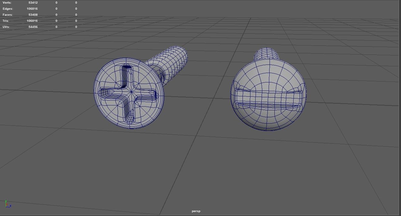 Wood Screws 3D Model 3D model_11