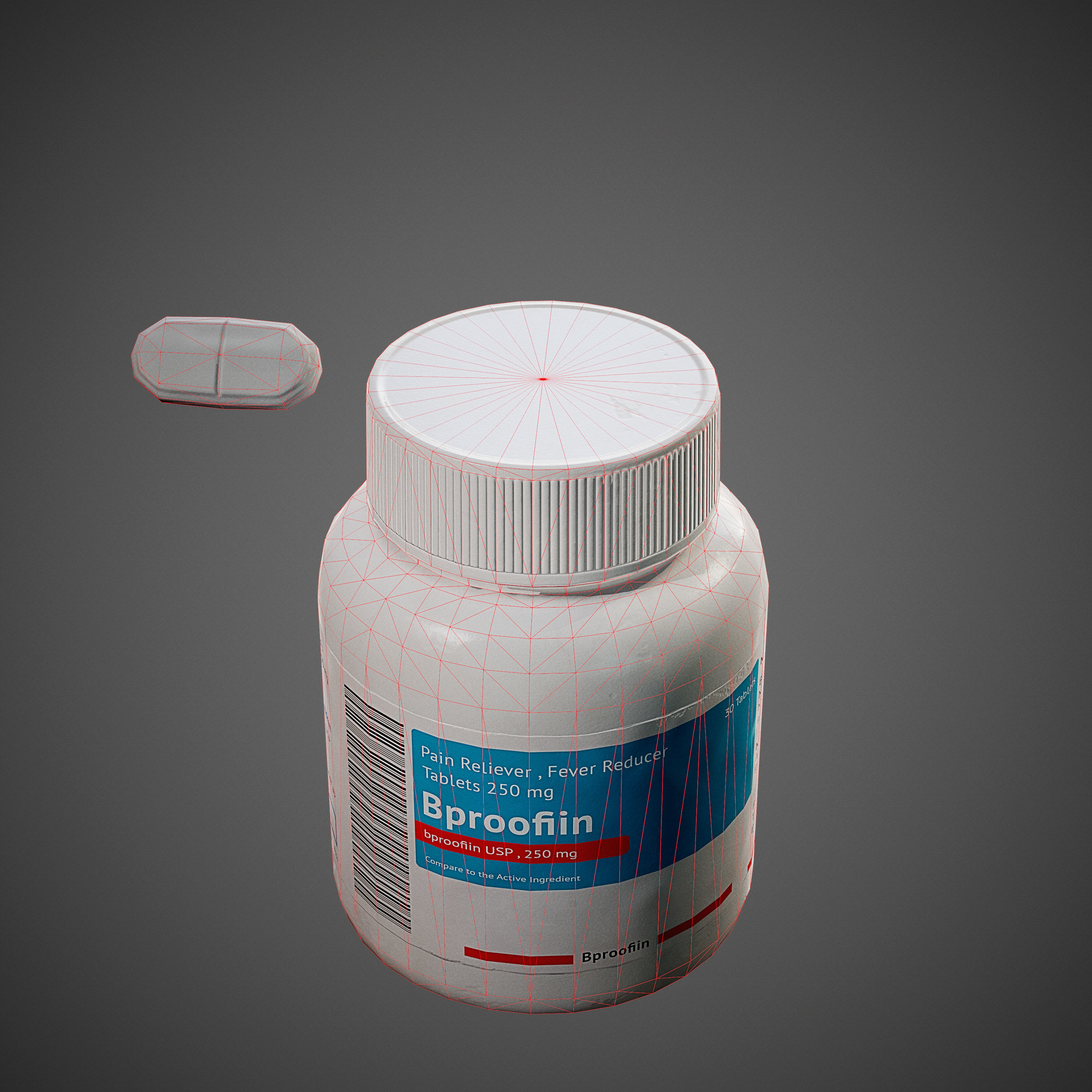 PillBottle pill bottle Low-poly 3D model_4