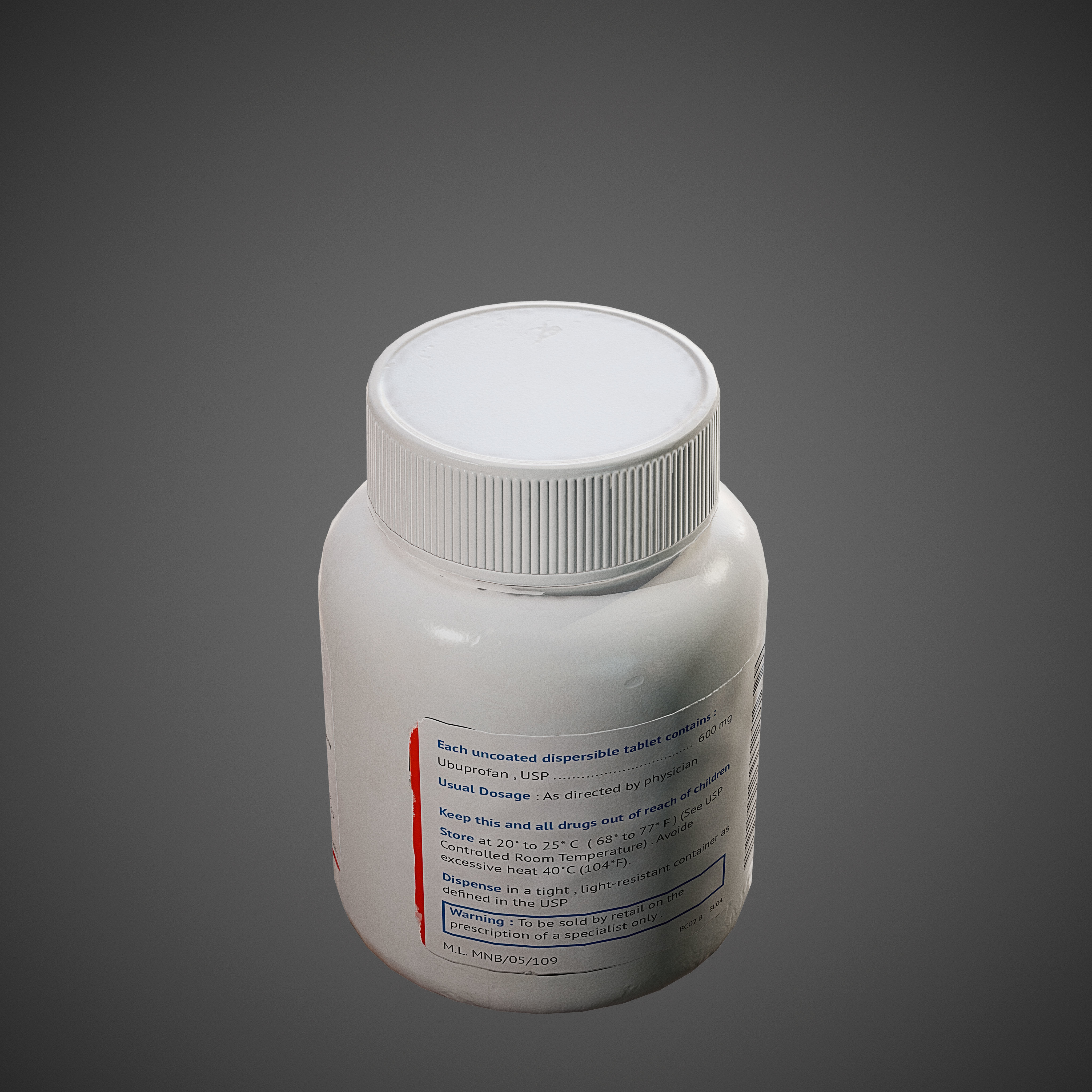 PillBottle pill bottle Low-poly 3D model_1
