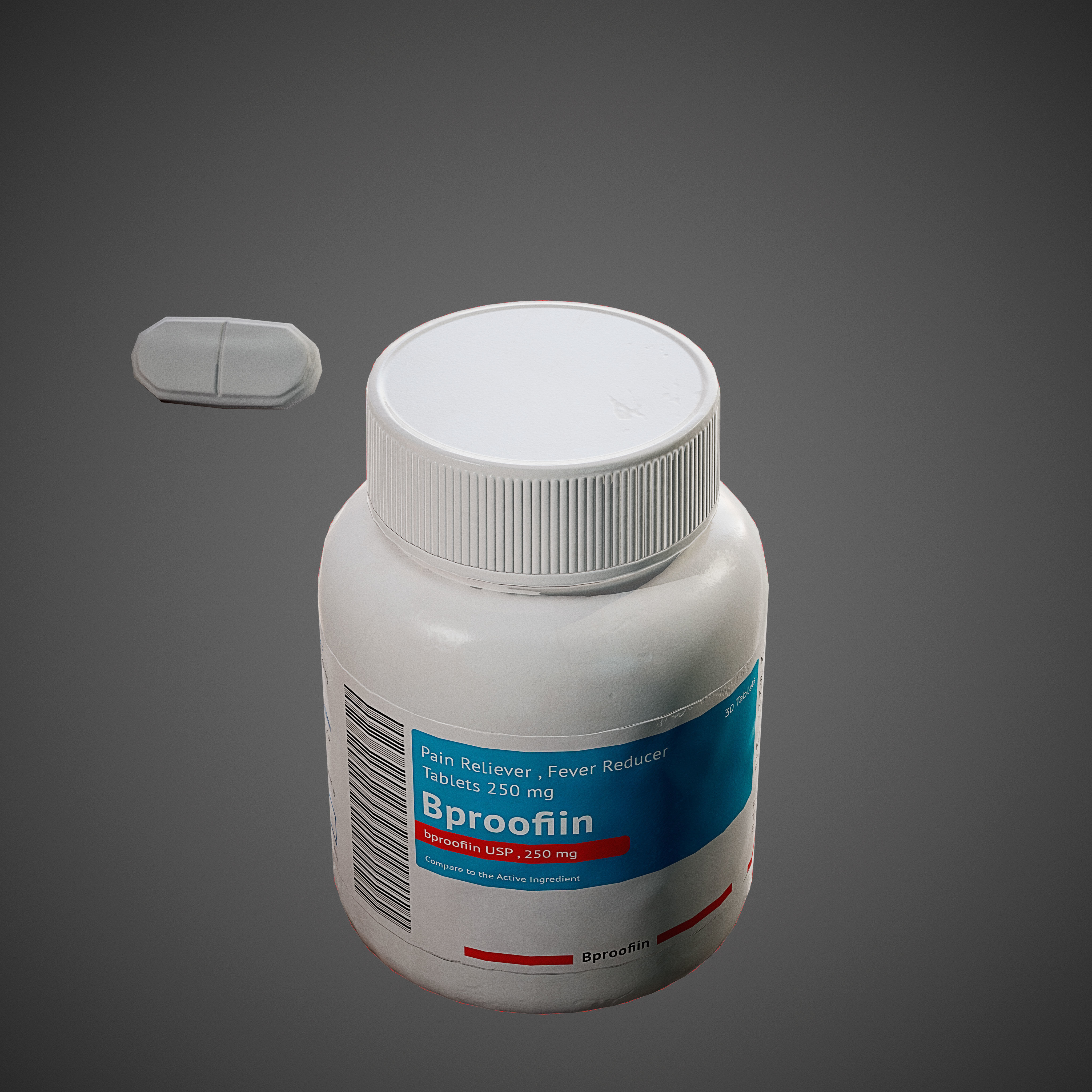 PillBottle pill bottle Low-poly 3D model_2