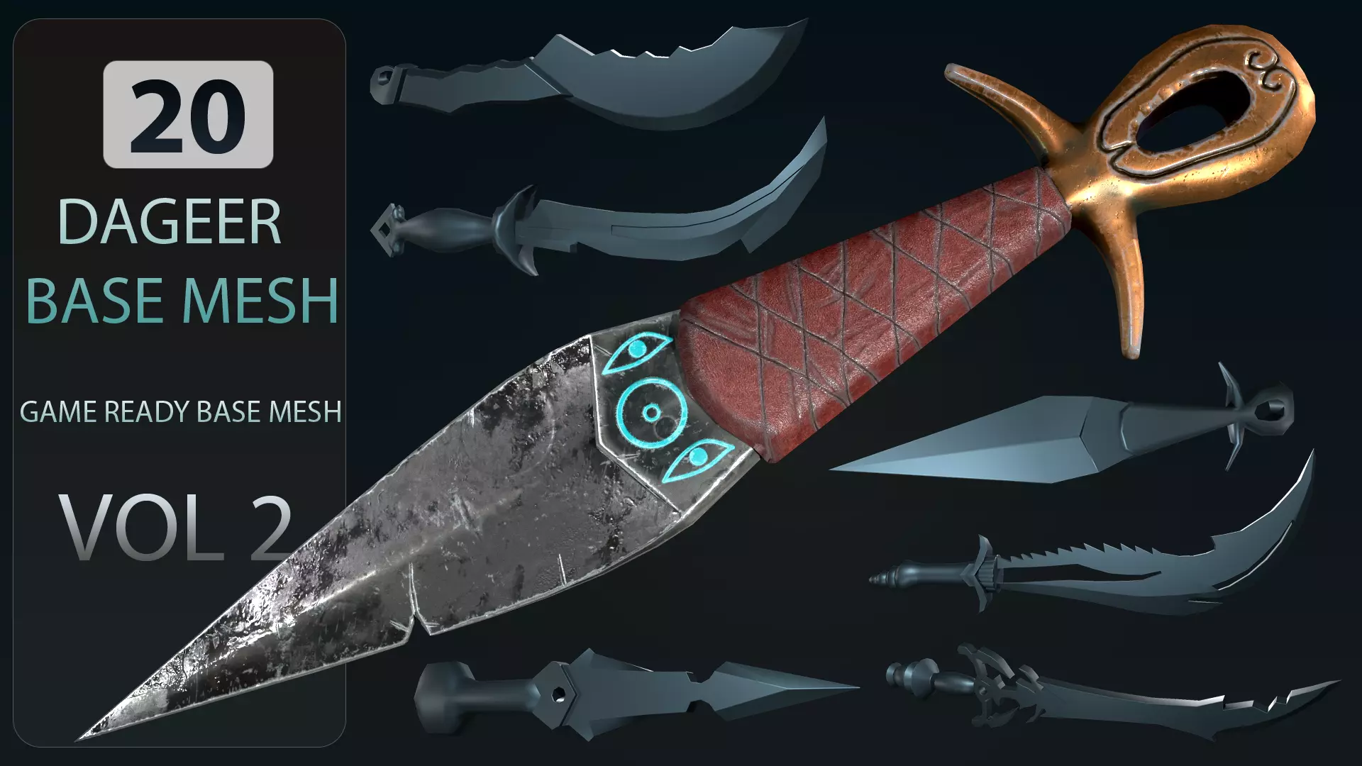 20 DAGGER BASE MESH-VOL02 Low-poly 3D model