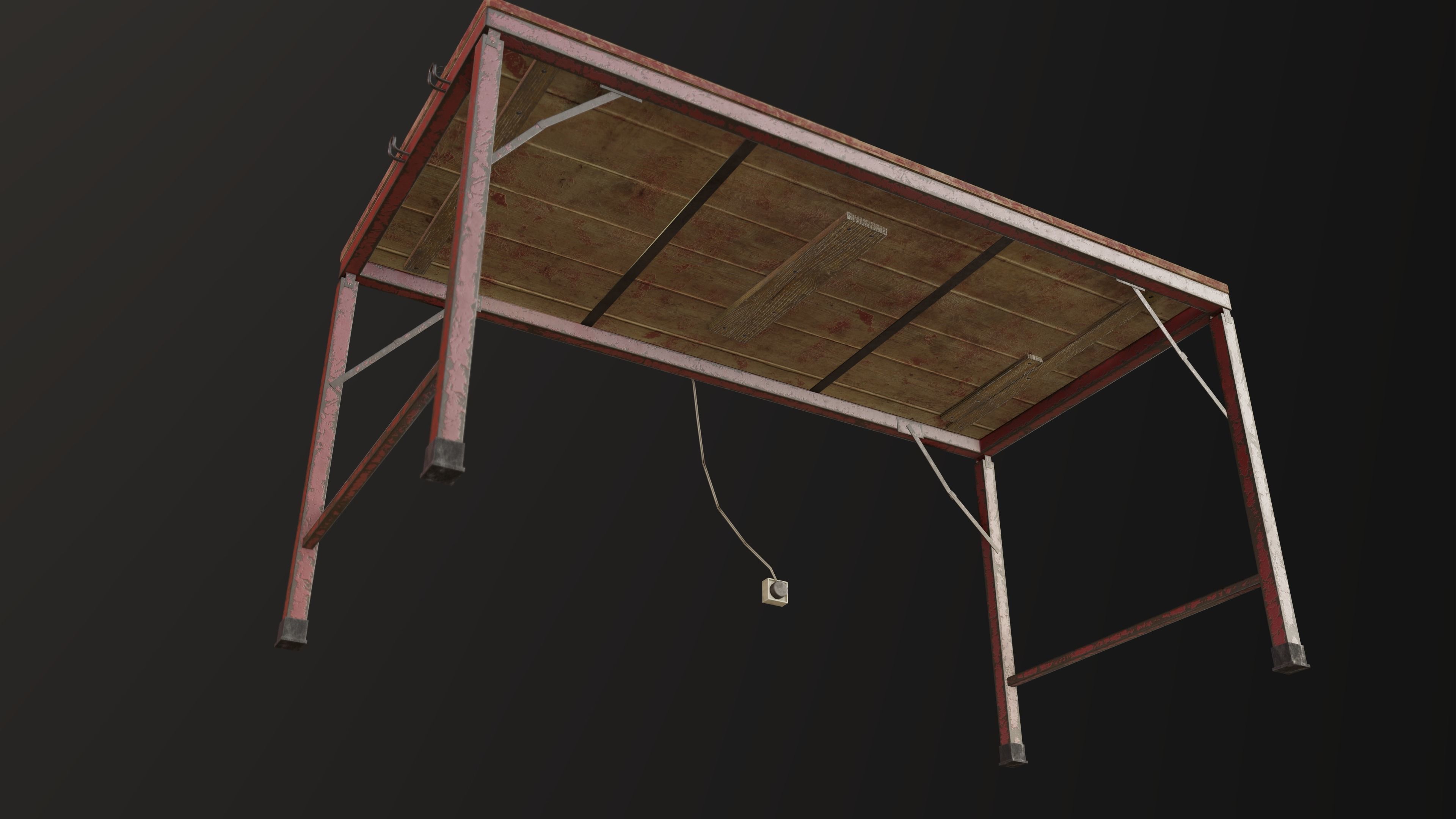 Set Work Table With Tools Low-poly 3D model_15