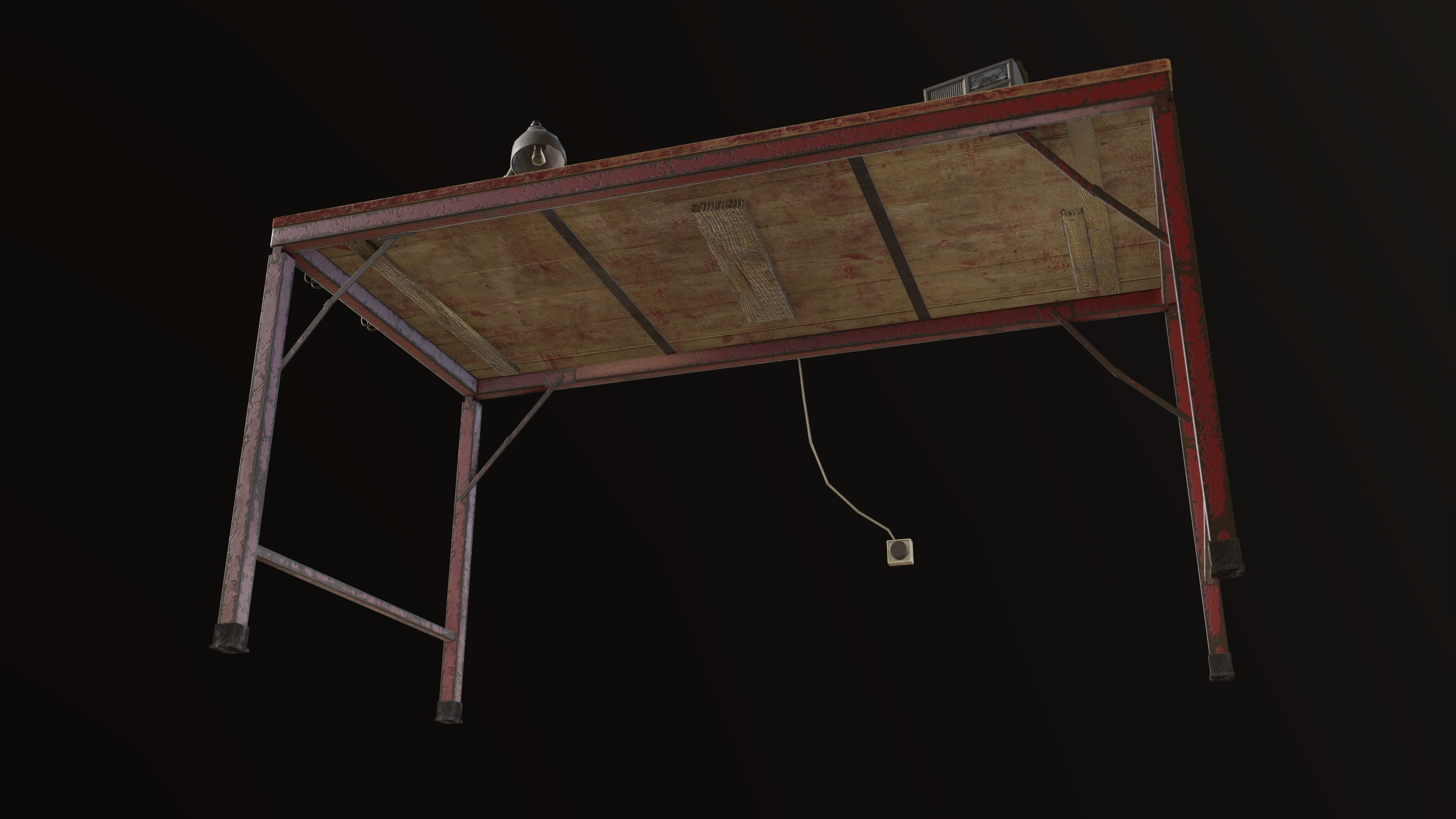 Set Work Table With Tools Low-poly 3D model_14