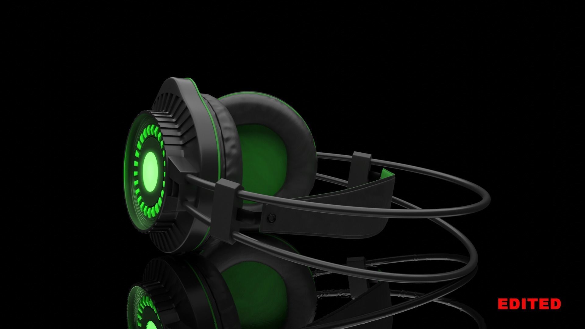 Headset pair of headphones Free 3D model_1