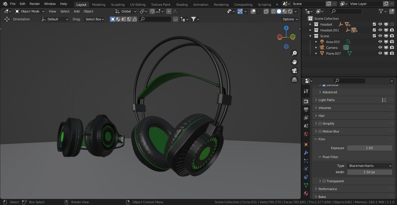 Headset pair of headphones Free 3D model_5