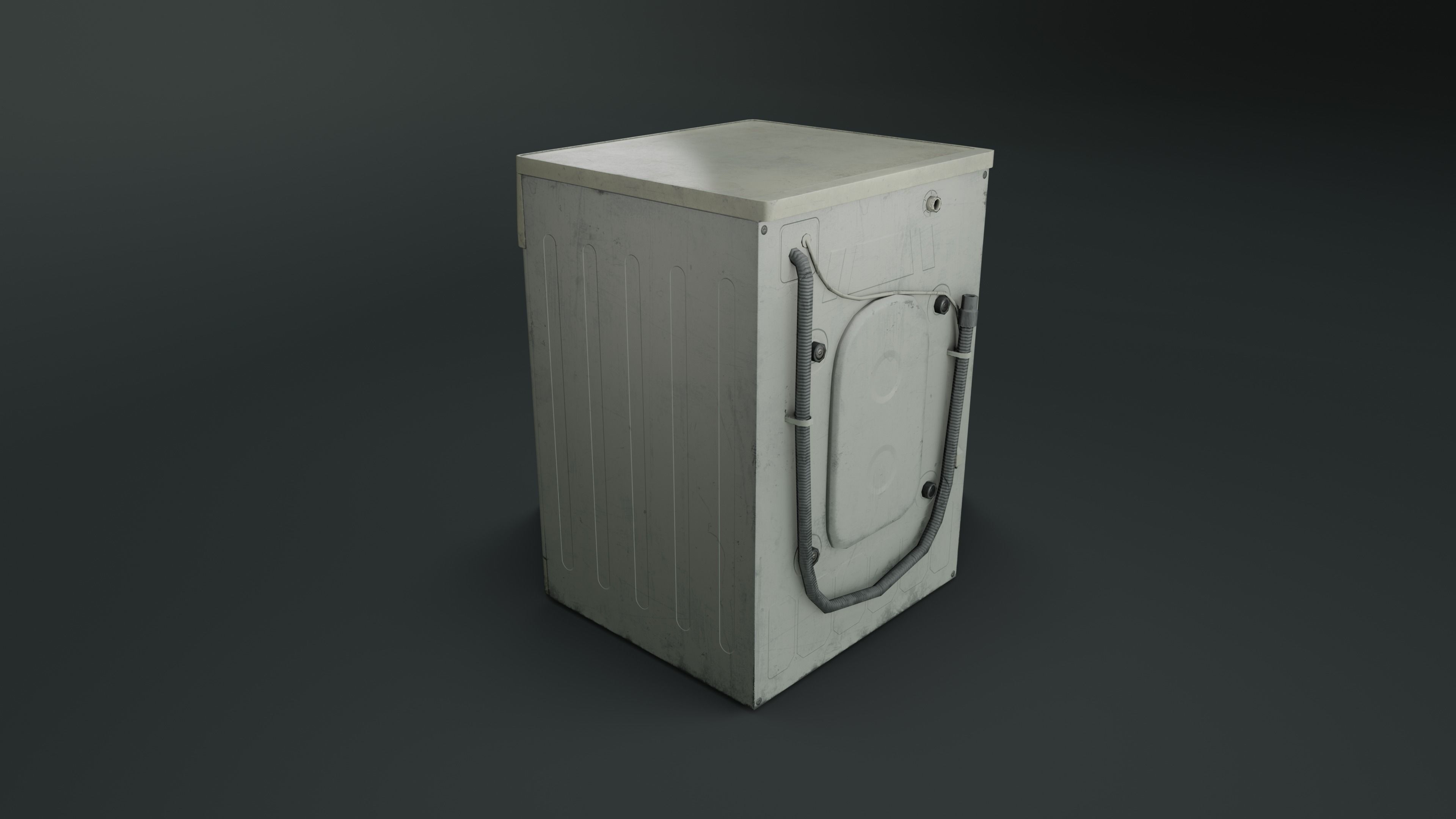 Old Washing Machine Low-poly 3D model_4