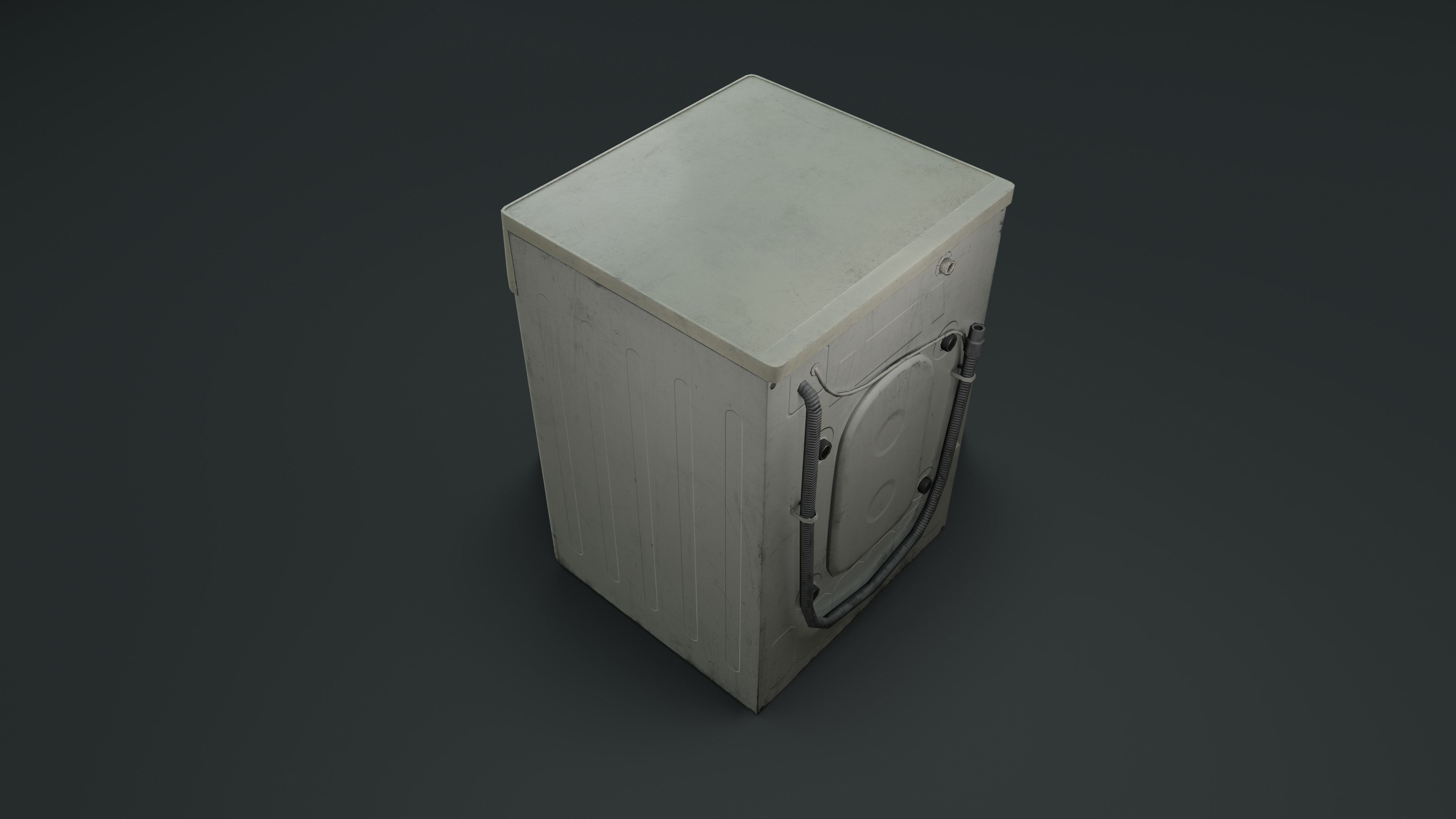 Old Washing Machine Low-poly 3D model_11