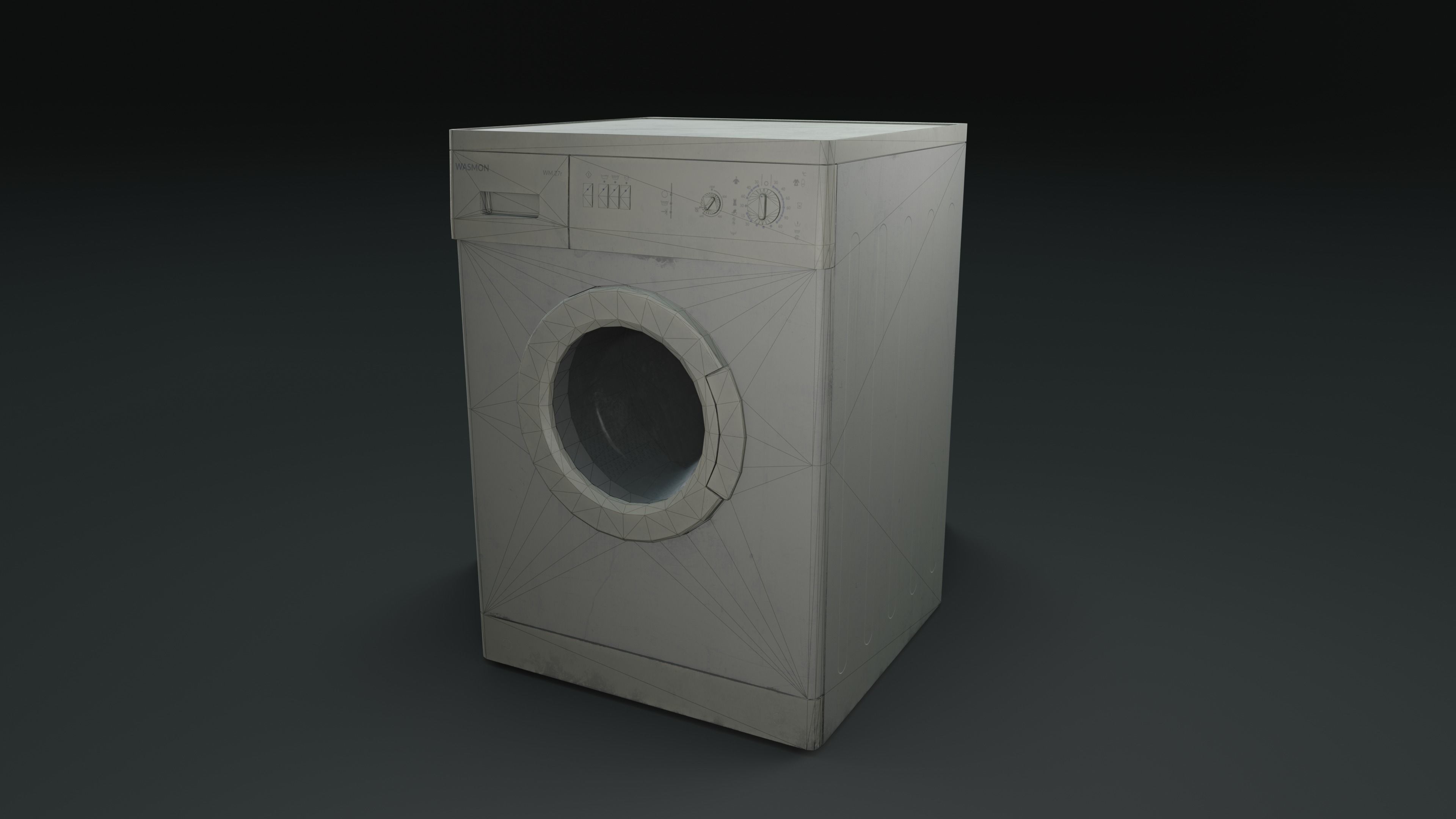 Old Washing Machine Low-poly 3D model_12