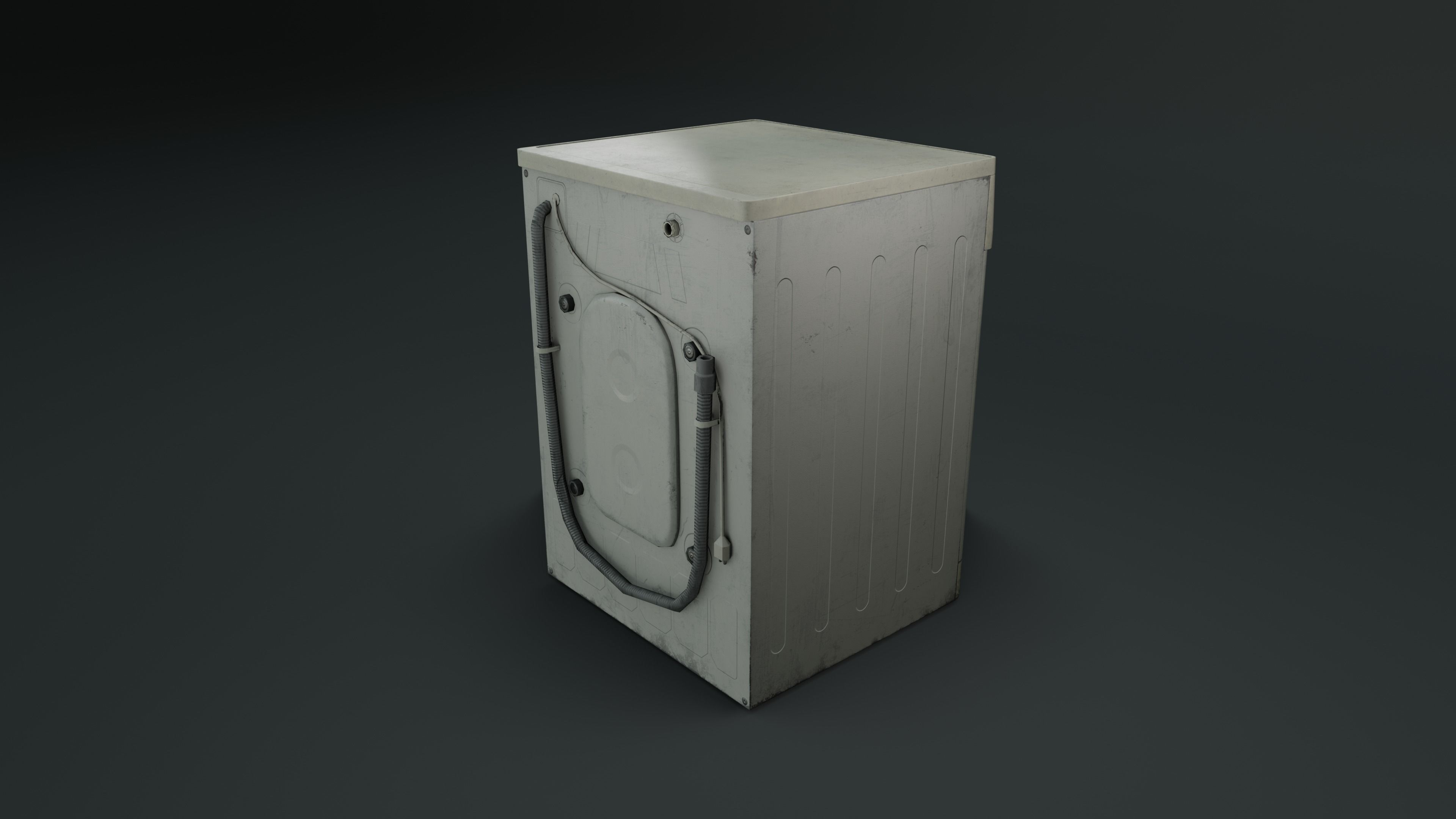 Old Washing Machine Low-poly 3D model_5