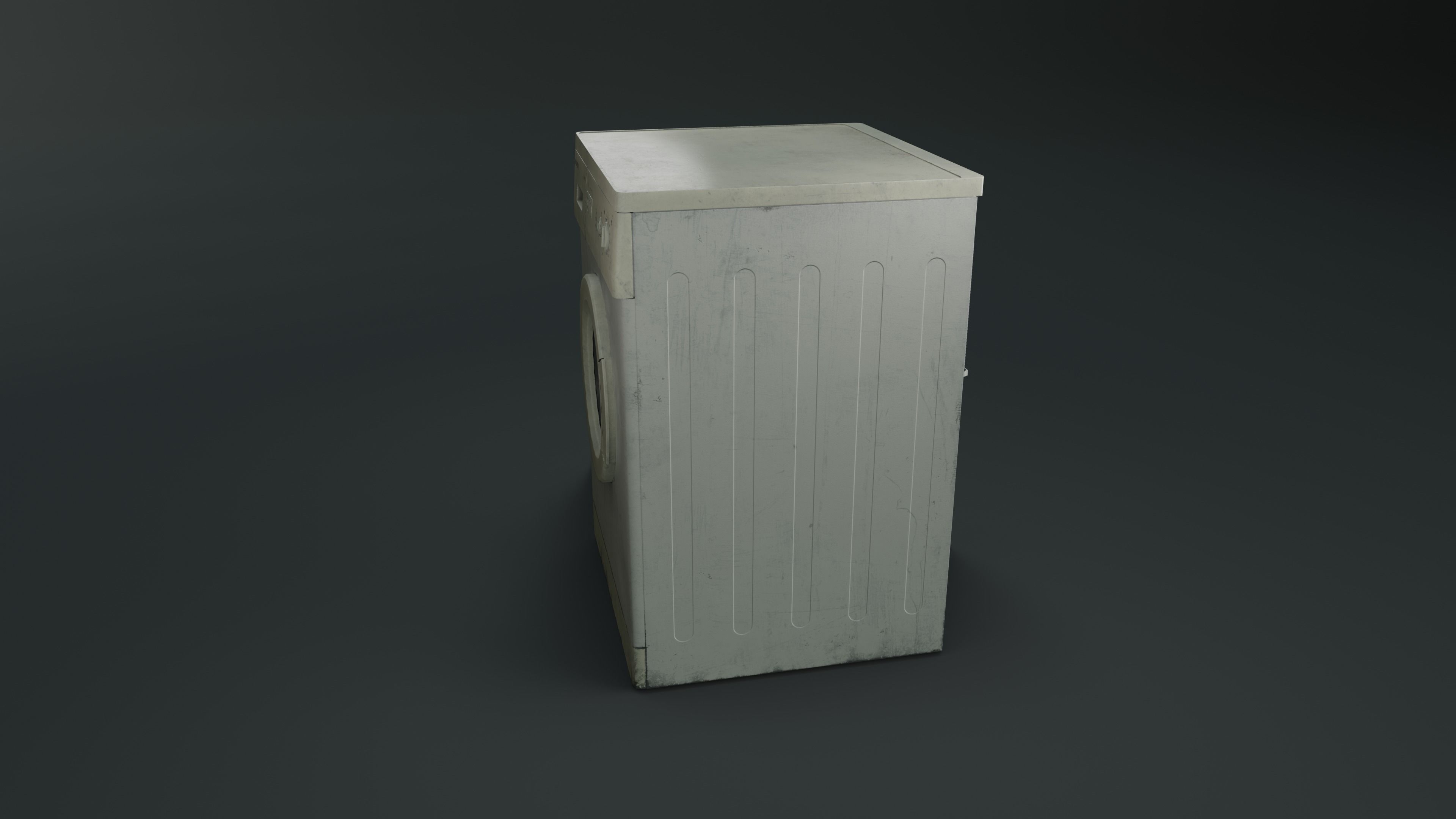Old Washing Machine Low-poly 3D model_9