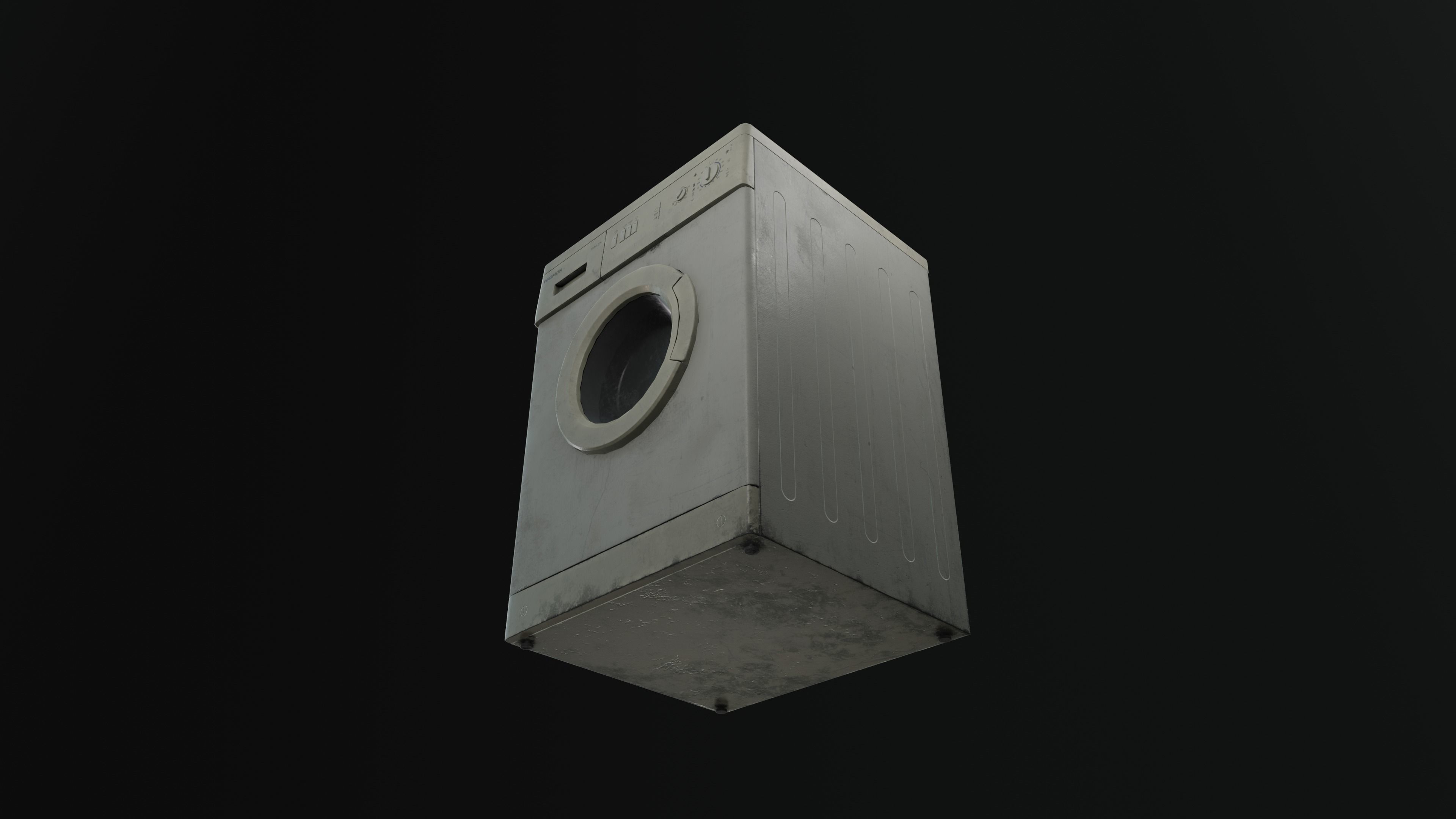 Old Washing Machine Low-poly 3D model_6