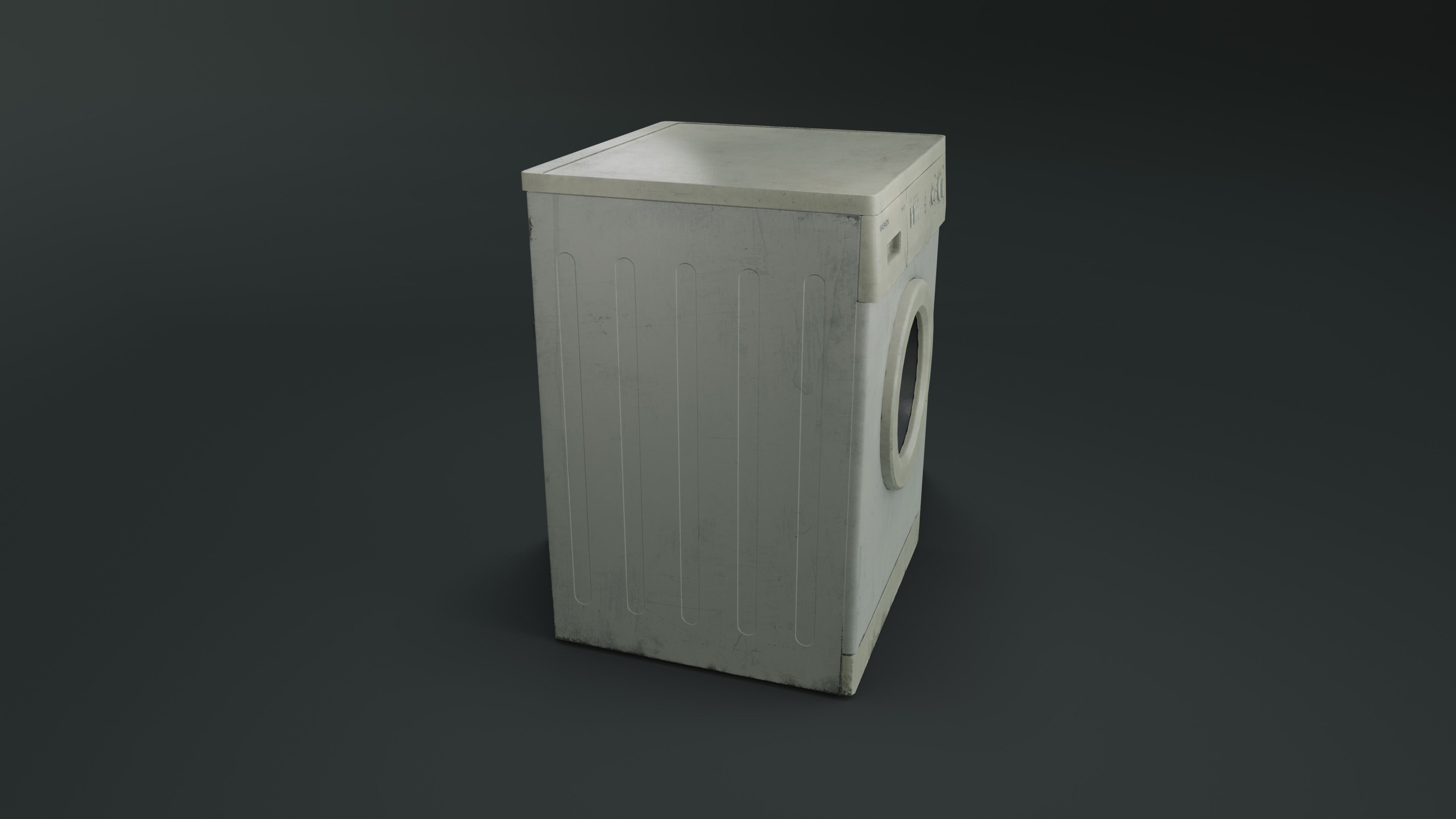Old Washing Machine Low-poly 3D model_8