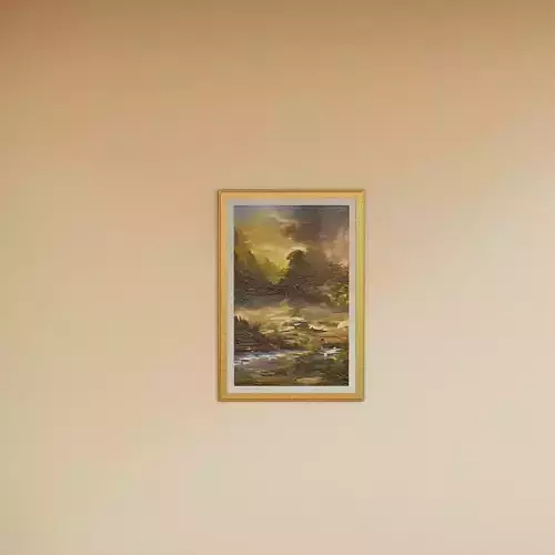 Framed Nature Oil Painting 3 Low-poly 3D model