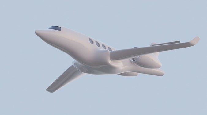 private jet high detailed low poly count 3d model  Low-poly 3D model