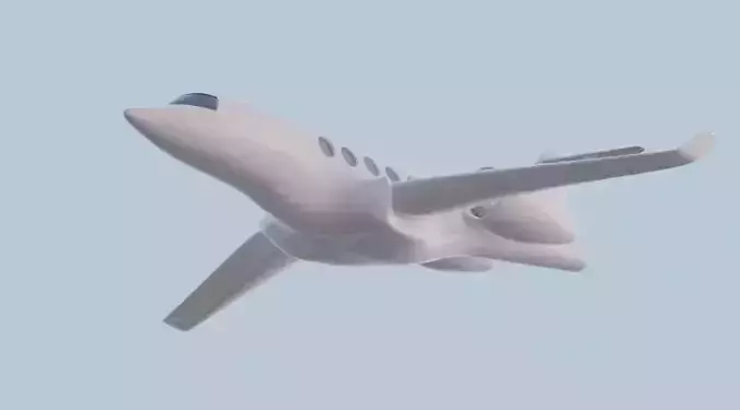 private jet high detailed low poly count 3d model  Low-poly 3D model