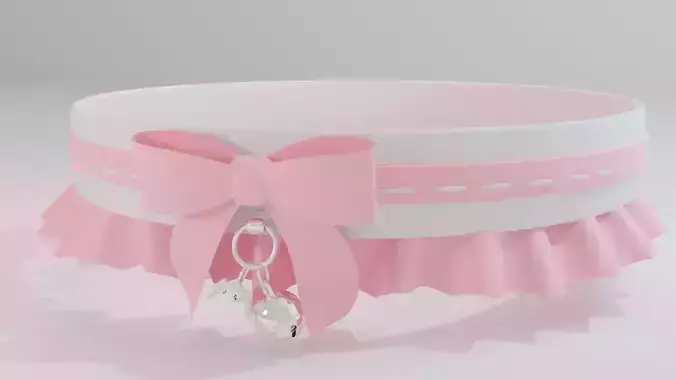 Sweet Kawaii Bow and Bell Collar Vrchat Ready