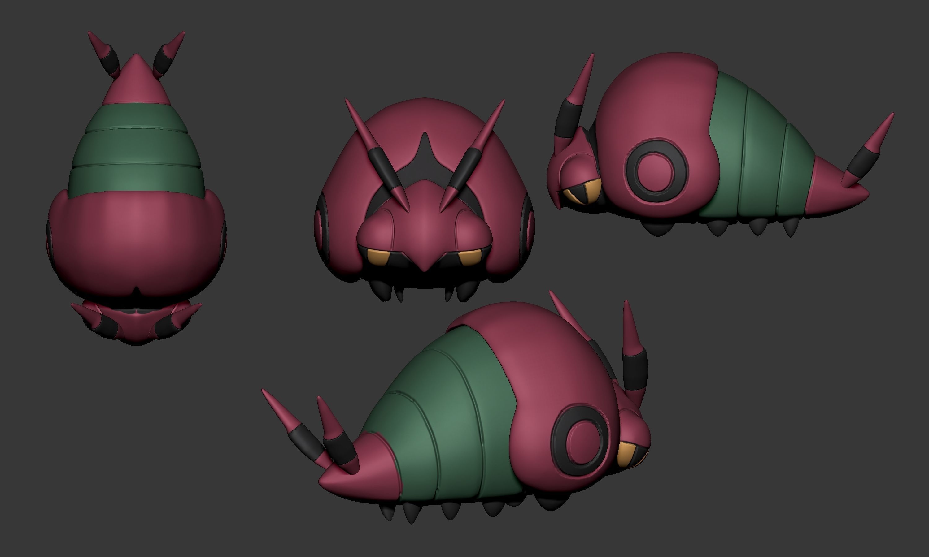 Pokemon - Venipede Whirlipede and Scolipede 3D print model_8