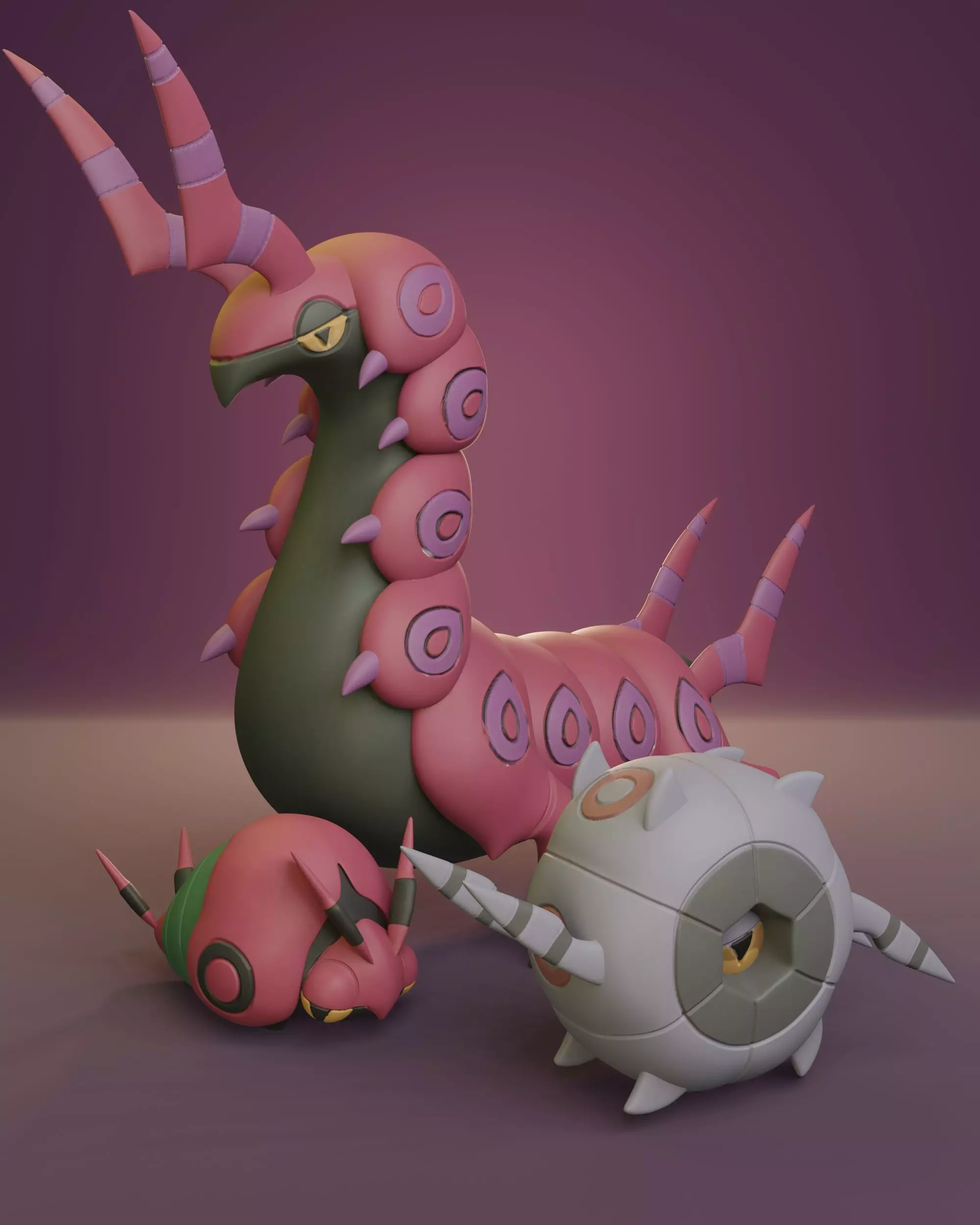 Pokemon - Venipede Whirlipede and Scolipede 3D print model_0