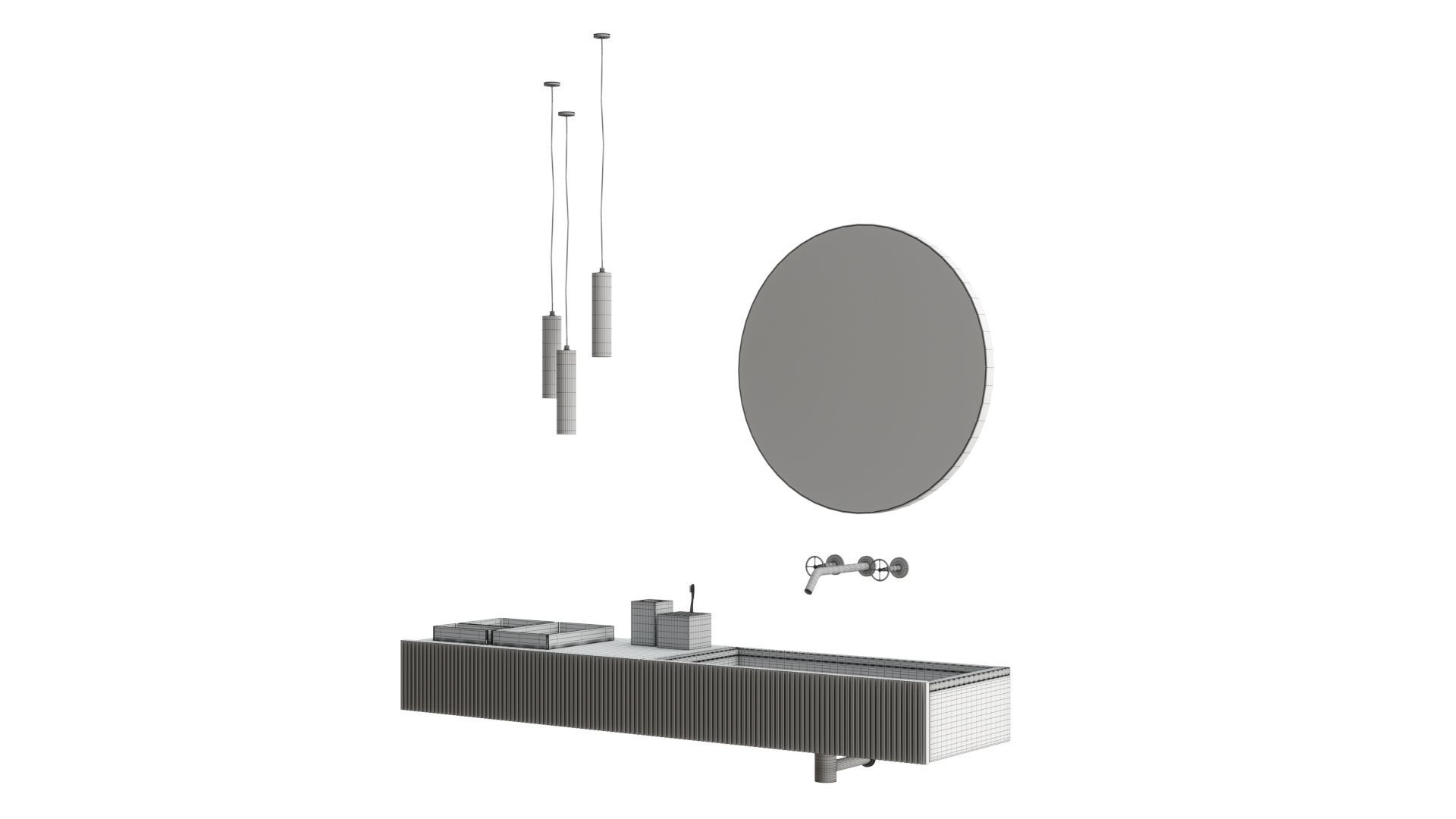 washbasin SALVATORI ADDA Rectangular washbasin 3D model_15
