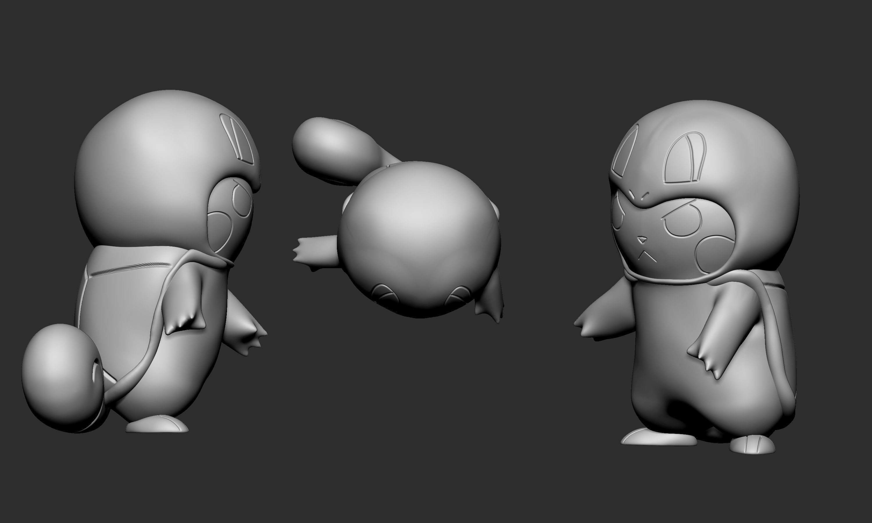 Pokemon - Pikachu Cosplay Squirlte  Free 3D print model_6