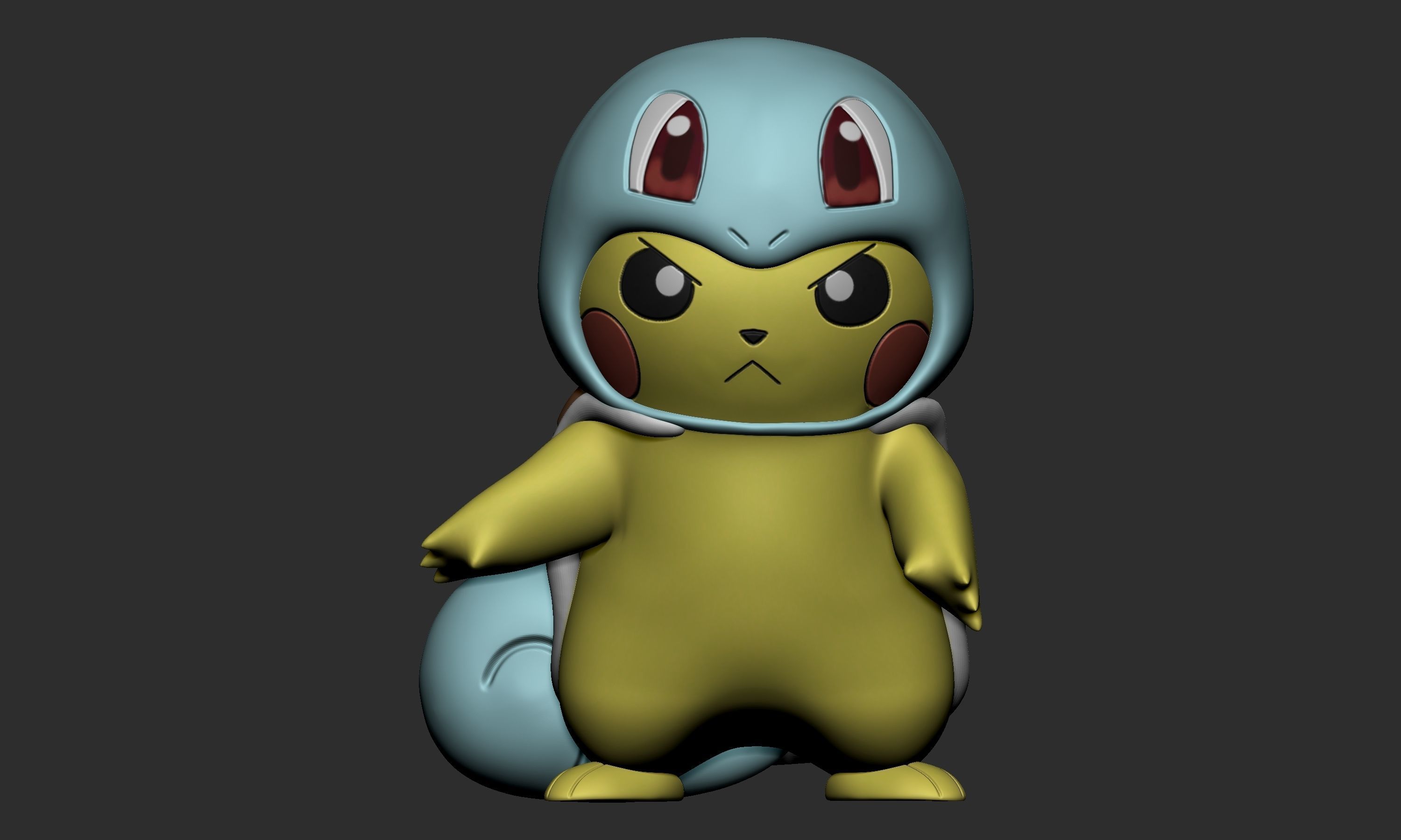 Pokemon - Pikachu Cosplay Squirlte  Free 3D print model_1