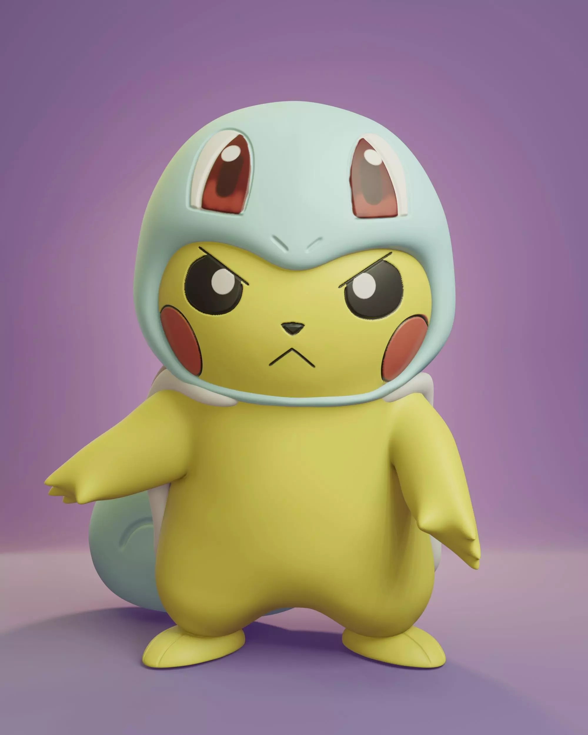 Pokemon - Pikachu Cosplay Squirlte  Free 3D print model_0