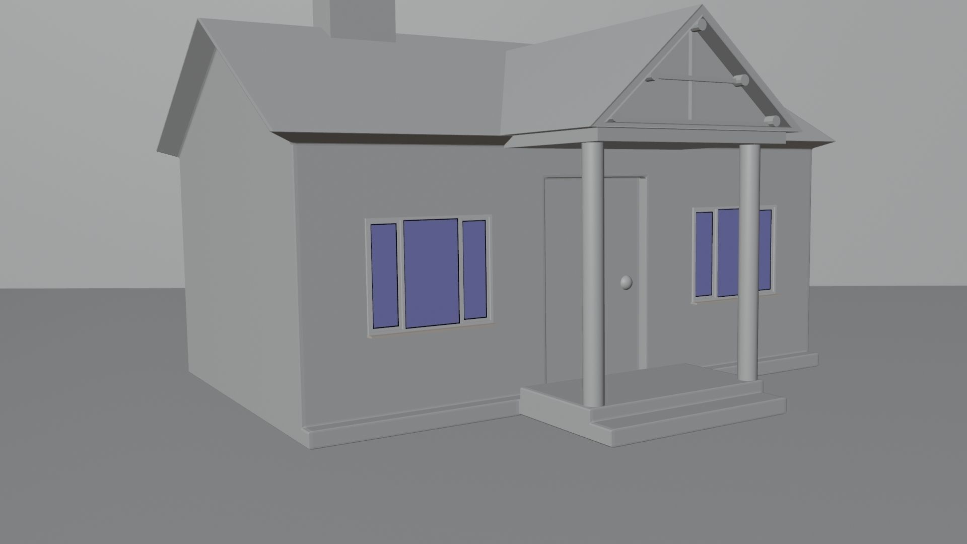 Little cottage made of planks Low-poly 3D model_3