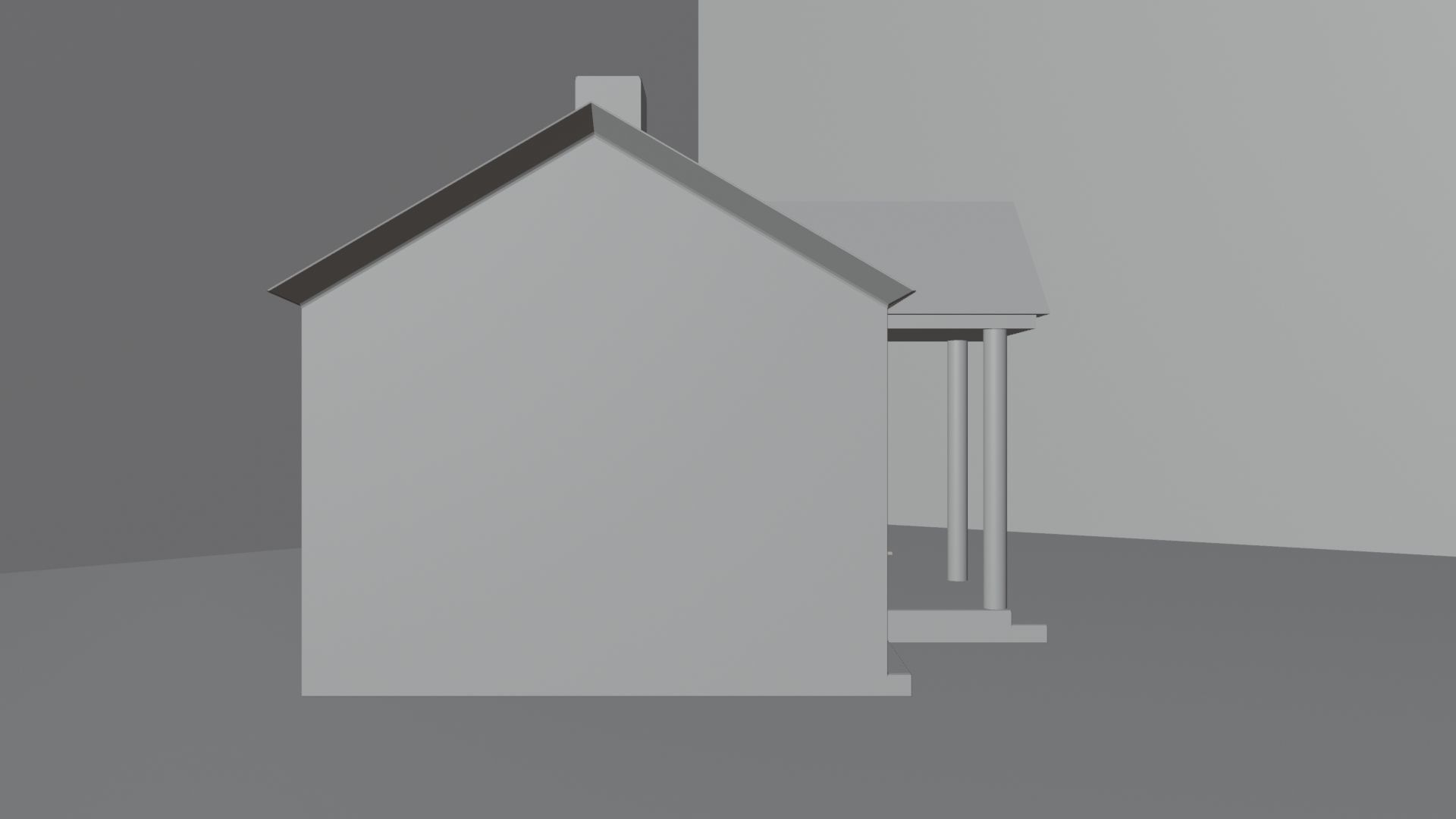 Little cottage made of planks Low-poly 3D model_4