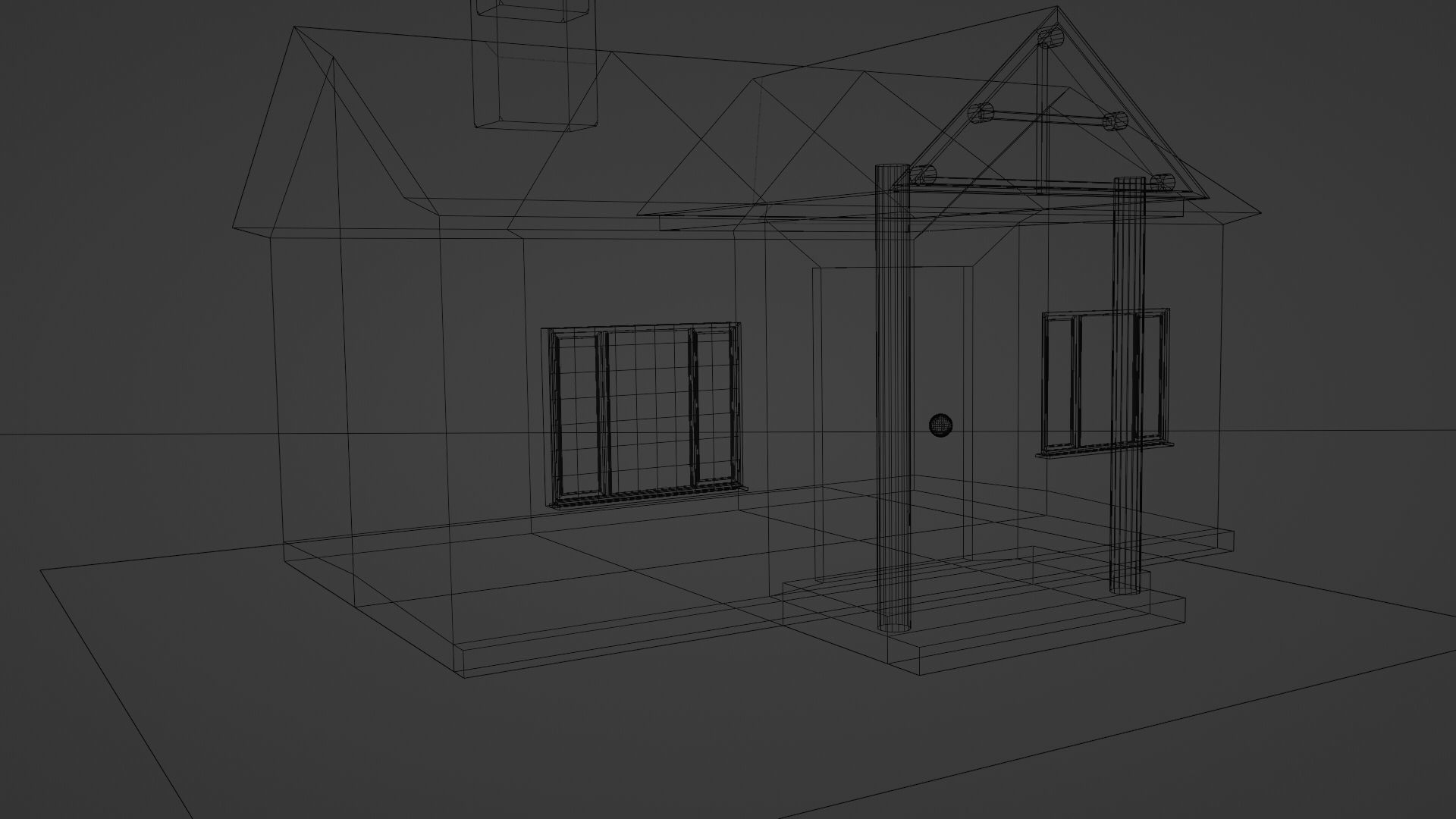 Little cottage made of planks Low-poly 3D model_2