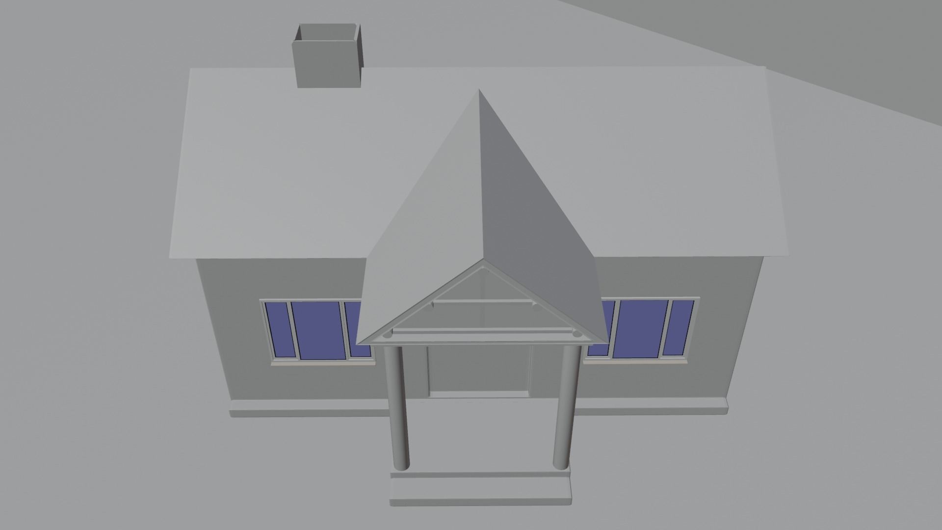 Little cottage made of planks Low-poly 3D model_5