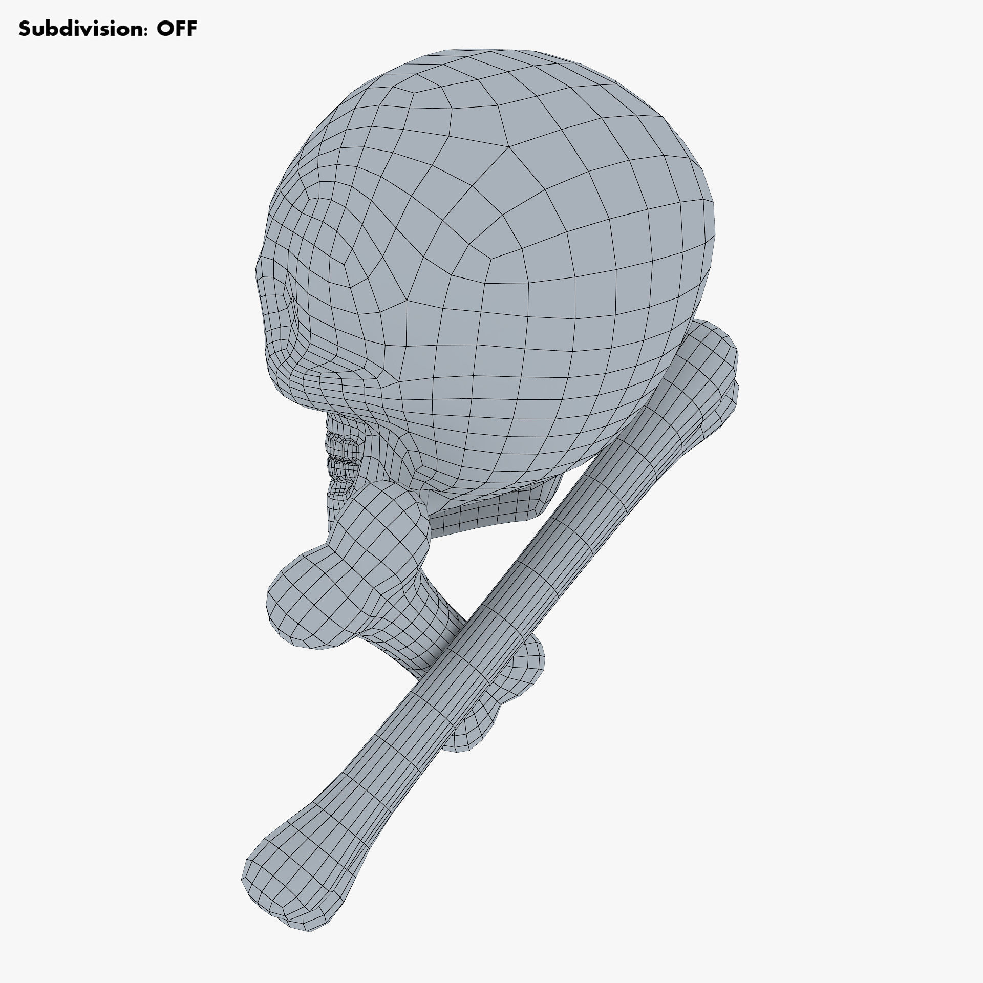 Pirate Skull Bones M 1 3D model_22
