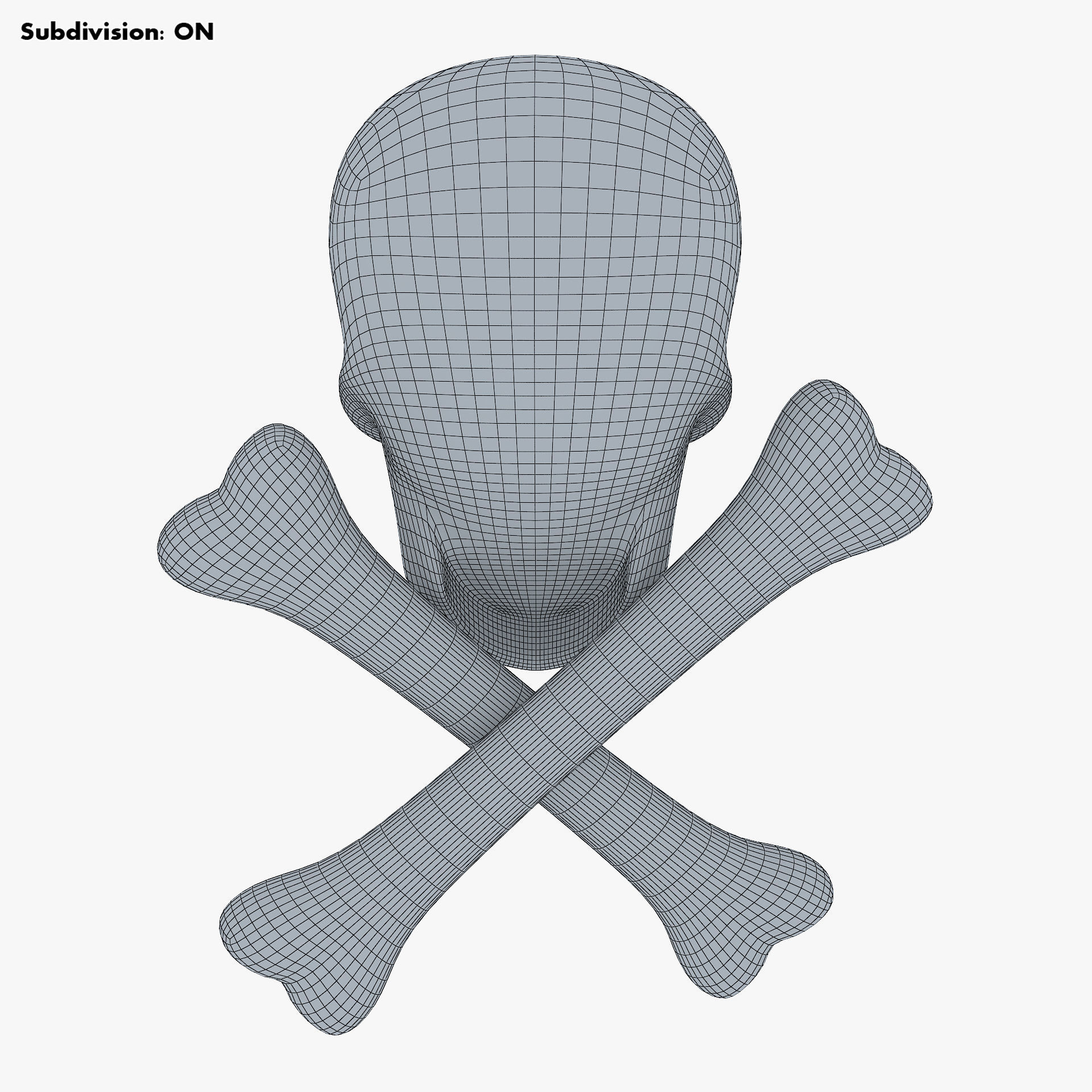 Pirate Skull Bones M 1 3D model_19