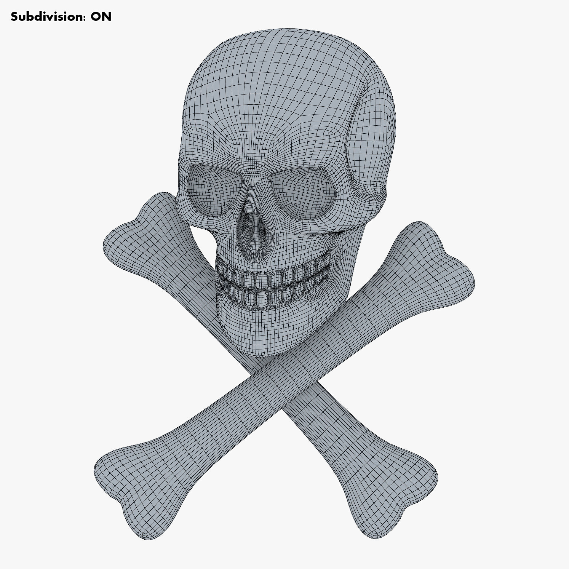 Pirate Skull Bones M 1 3D model_9
