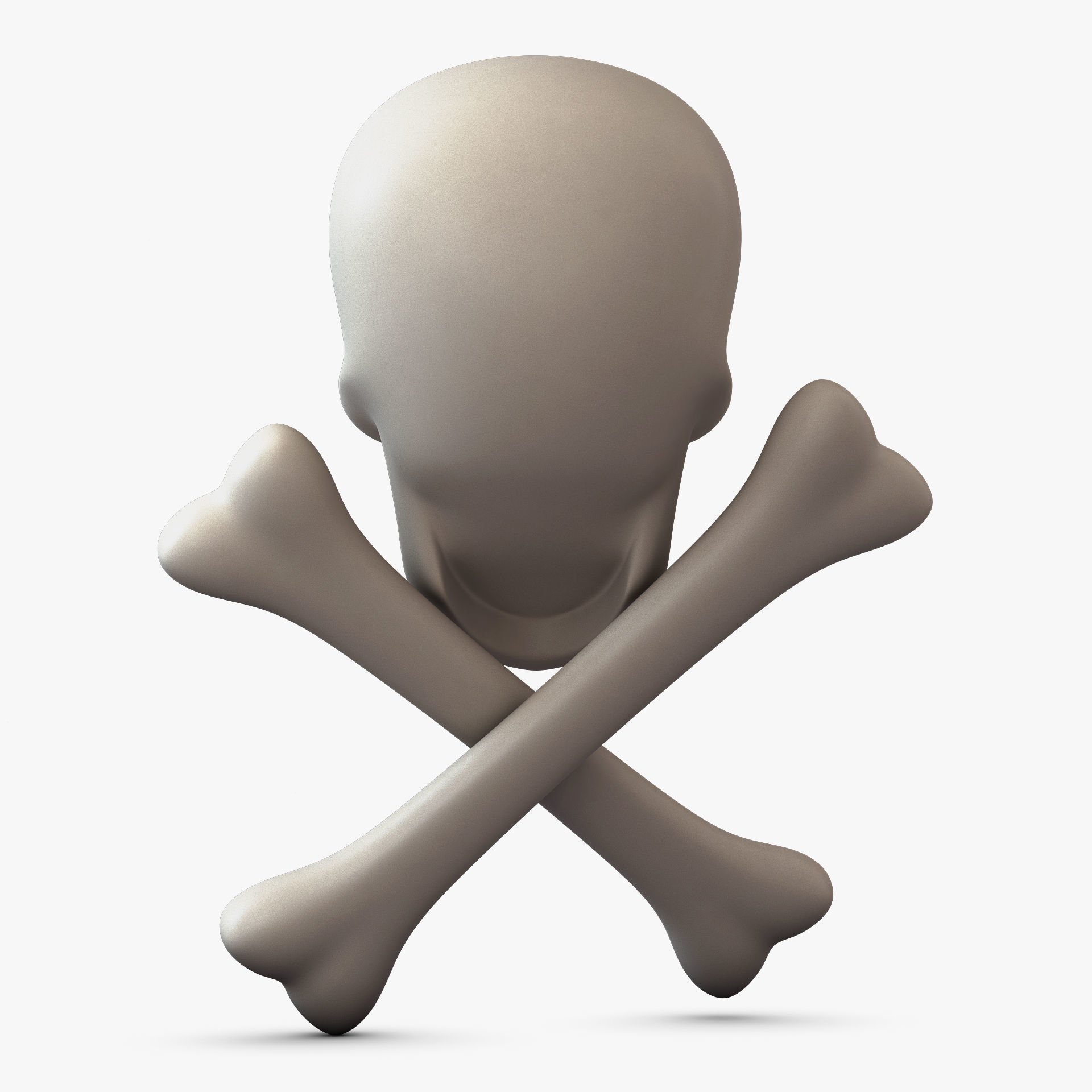 Pirate Skull Bones M 1 3D model_5