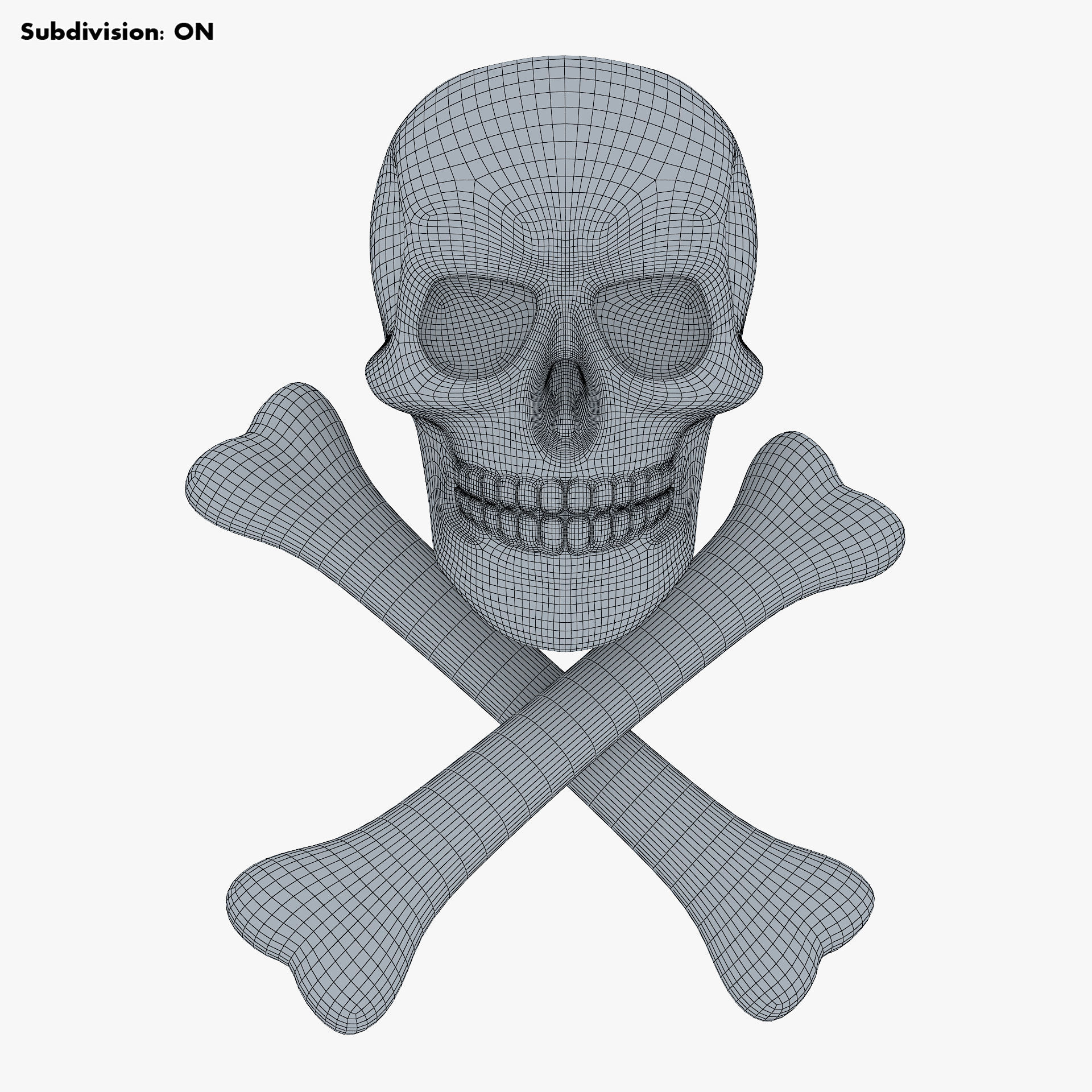 Pirate Skull Bones M 1 3D model_11
