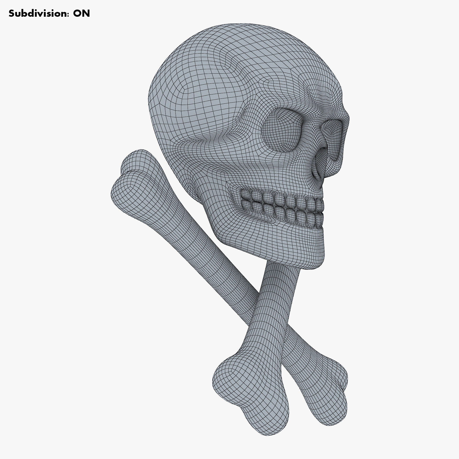 Pirate Skull Bones M 1 3D model_13