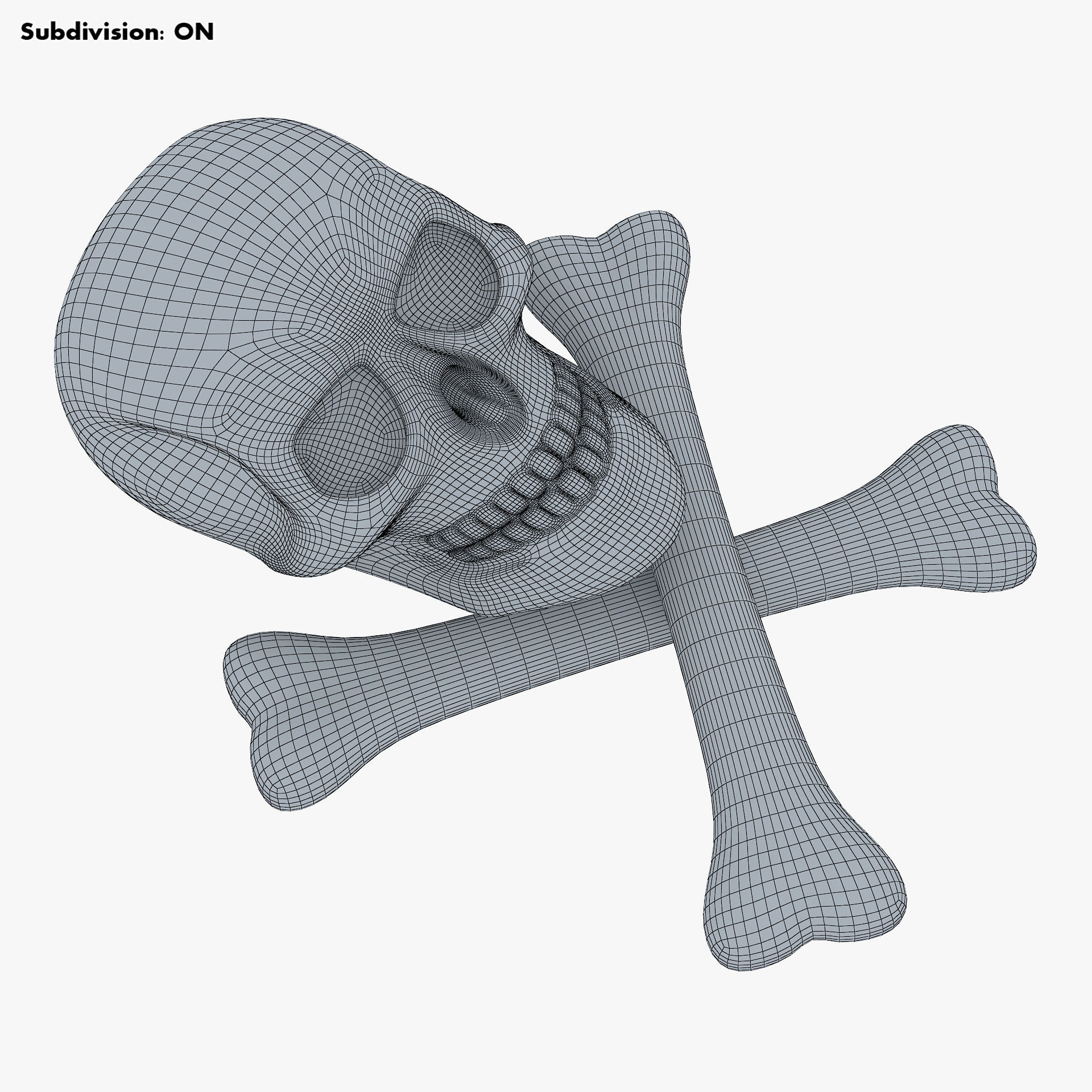 Pirate Skull Bones M 1 3D model_25