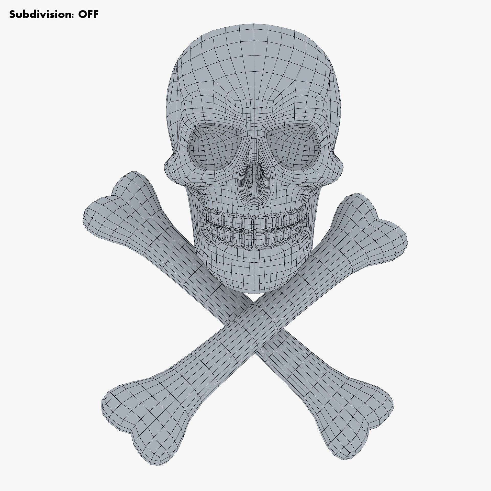 Pirate Skull Bones M 1 3D model_12