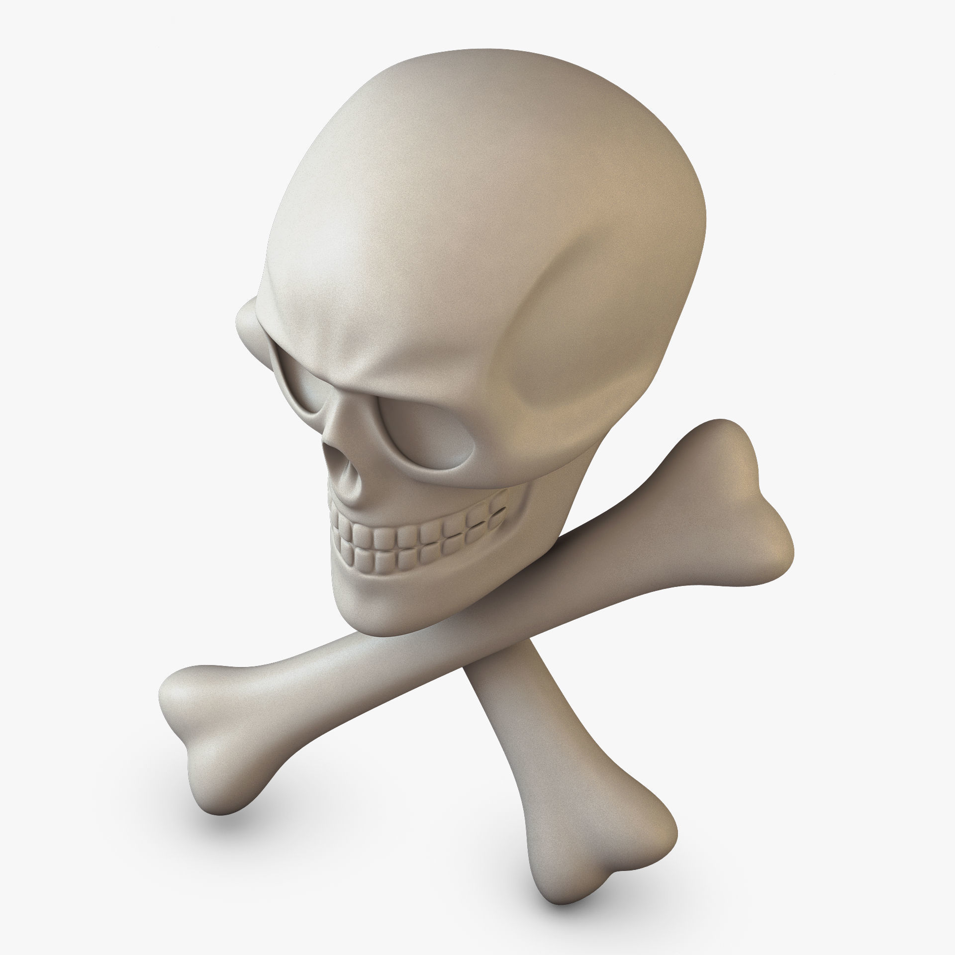 Pirate Skull Bones M 1 3D model_3