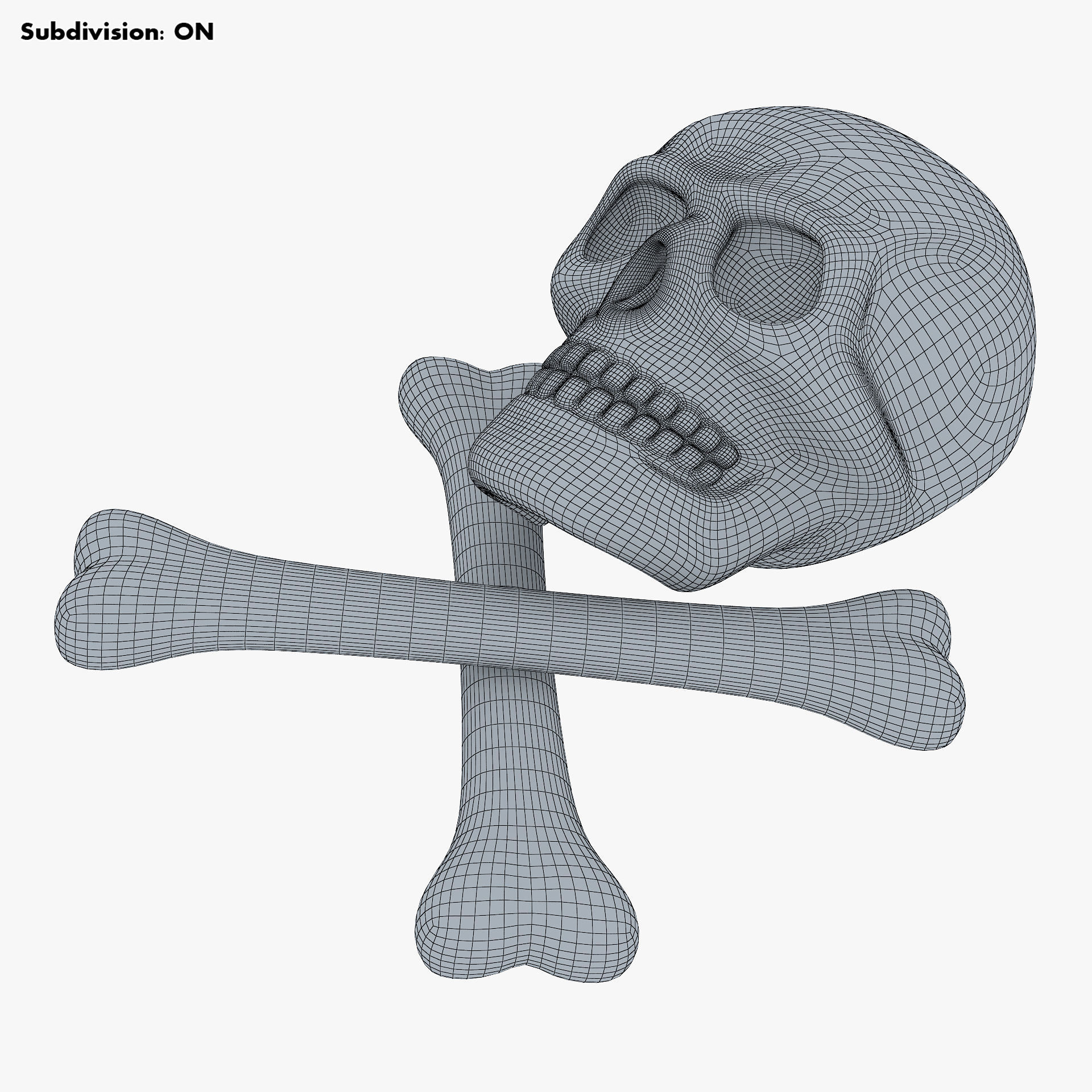 Pirate Skull Bones M 1 3D model_23