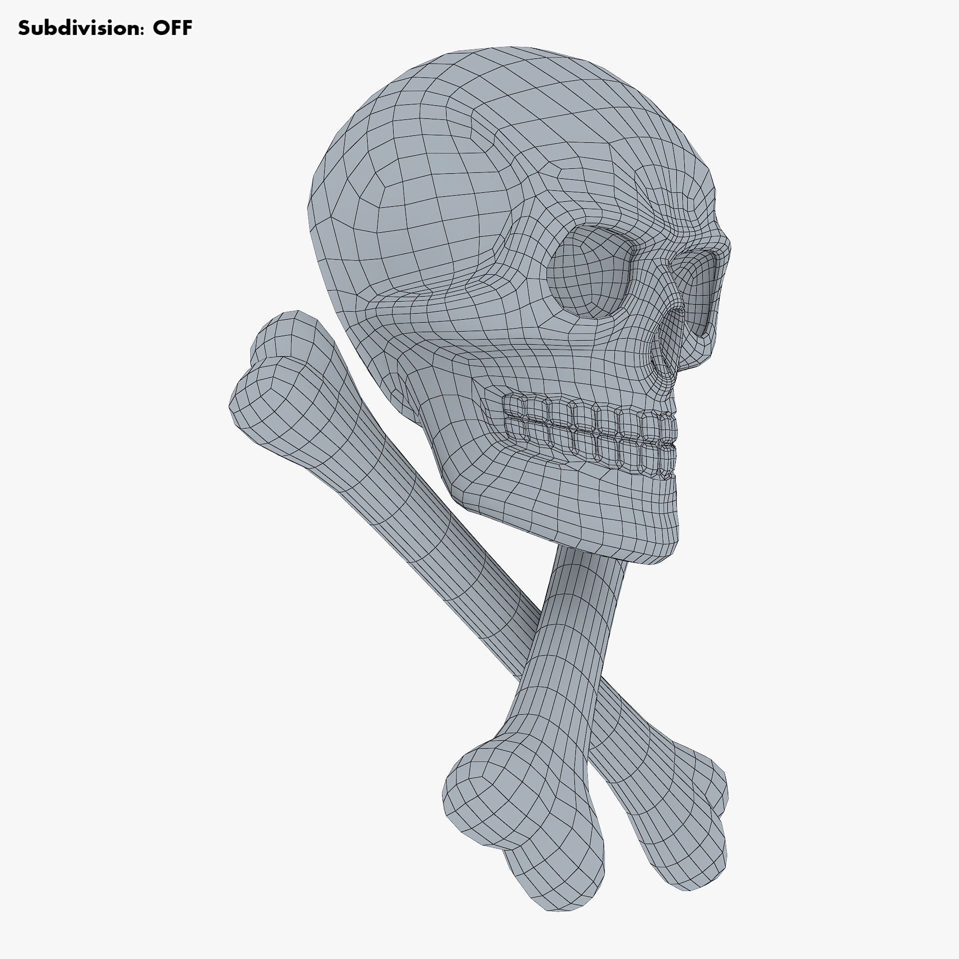 Pirate Skull Bones M 1 3D model_14