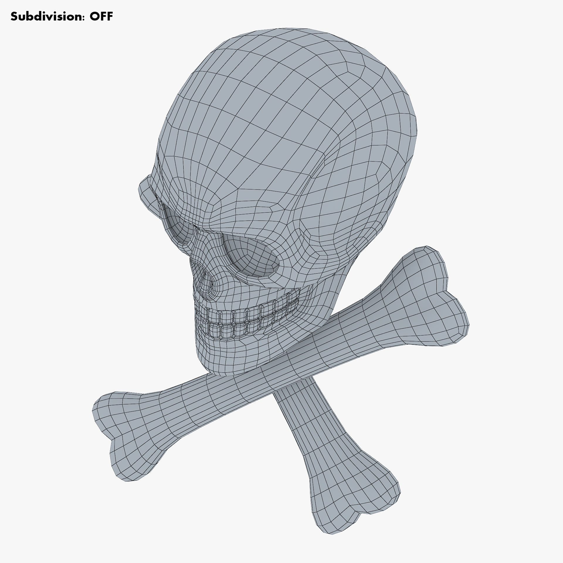 Pirate Skull Bones M 1 3D model_16
