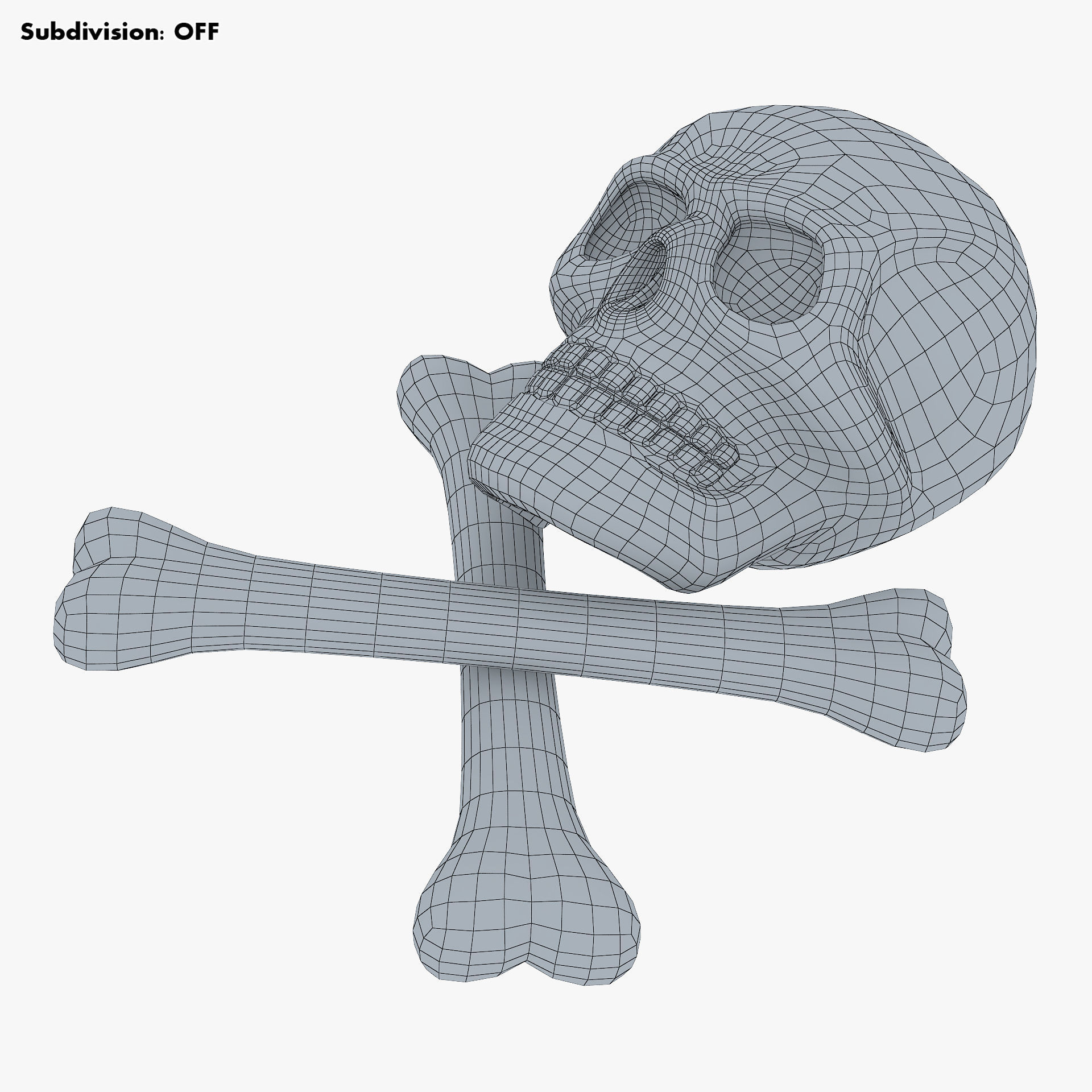 Pirate Skull Bones M 1 3D model_24