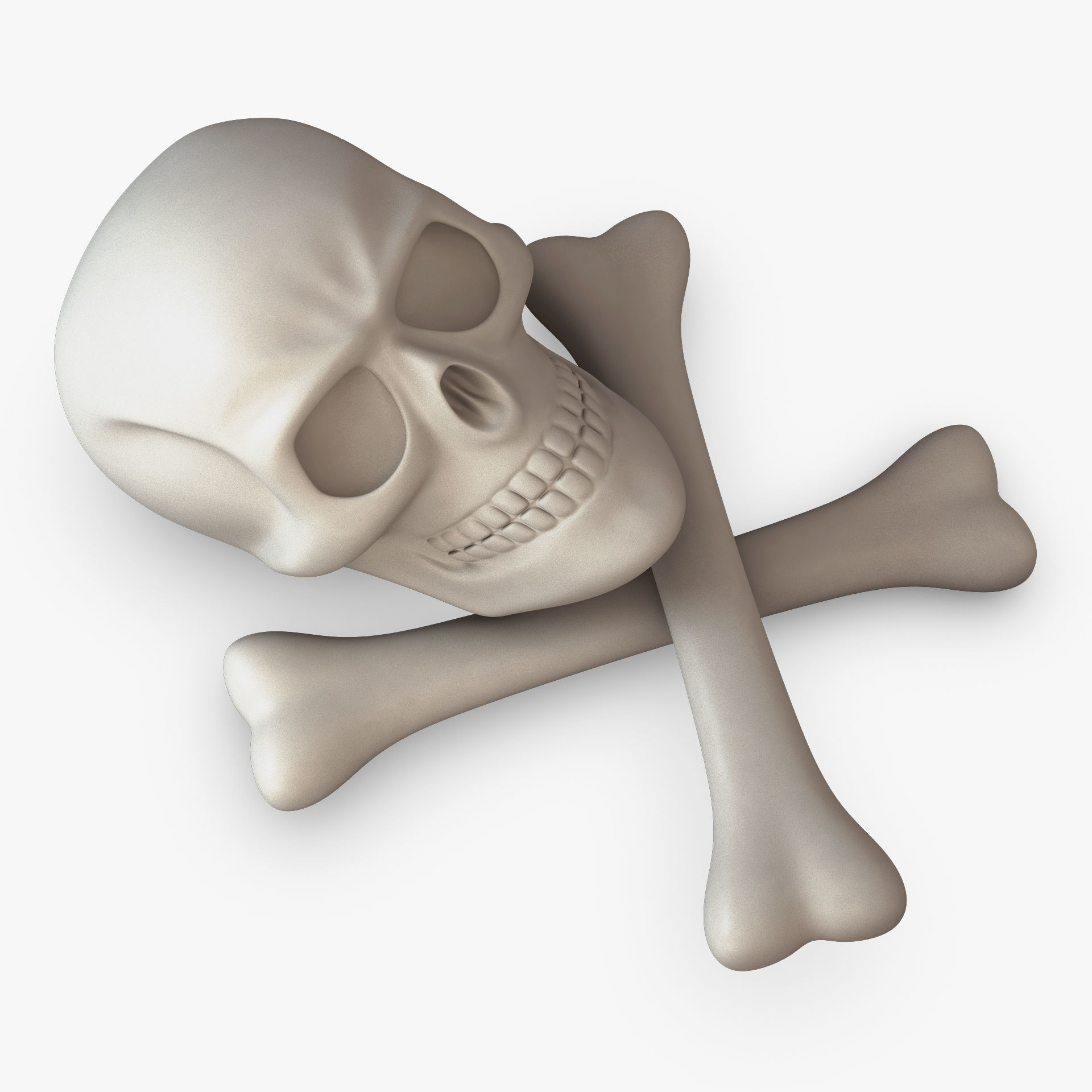 Pirate Skull Bones M 1 3D model_8