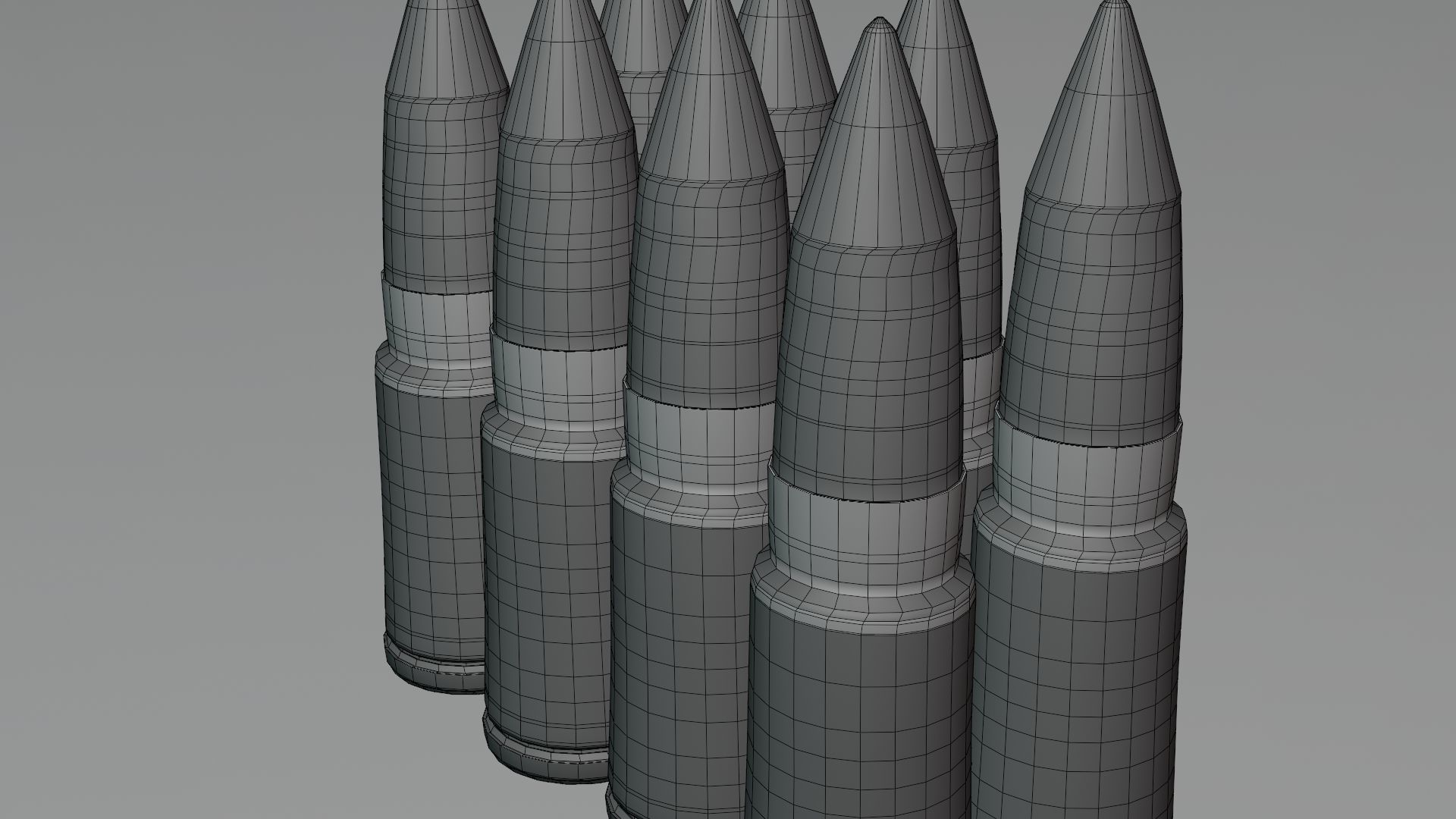 Bullets gold Low-poly 3D model_15