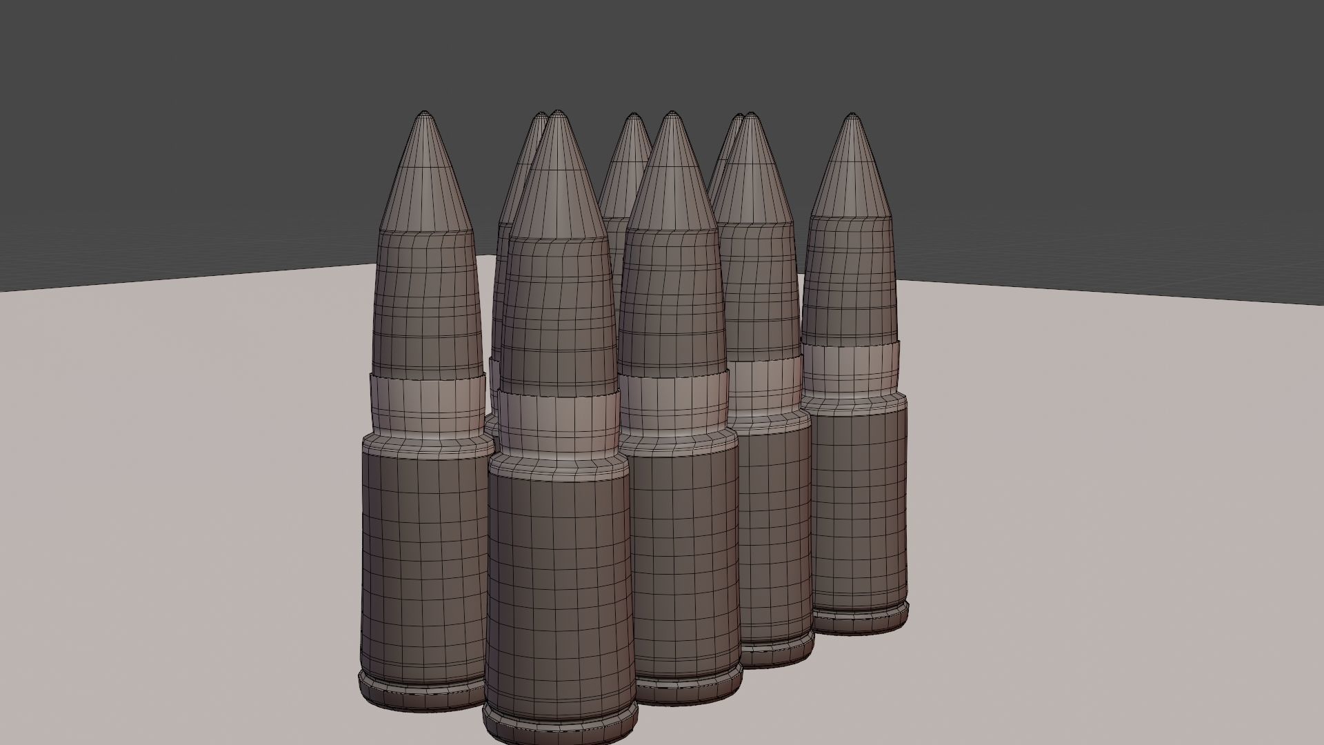 Bullets gold Low-poly 3D model_18